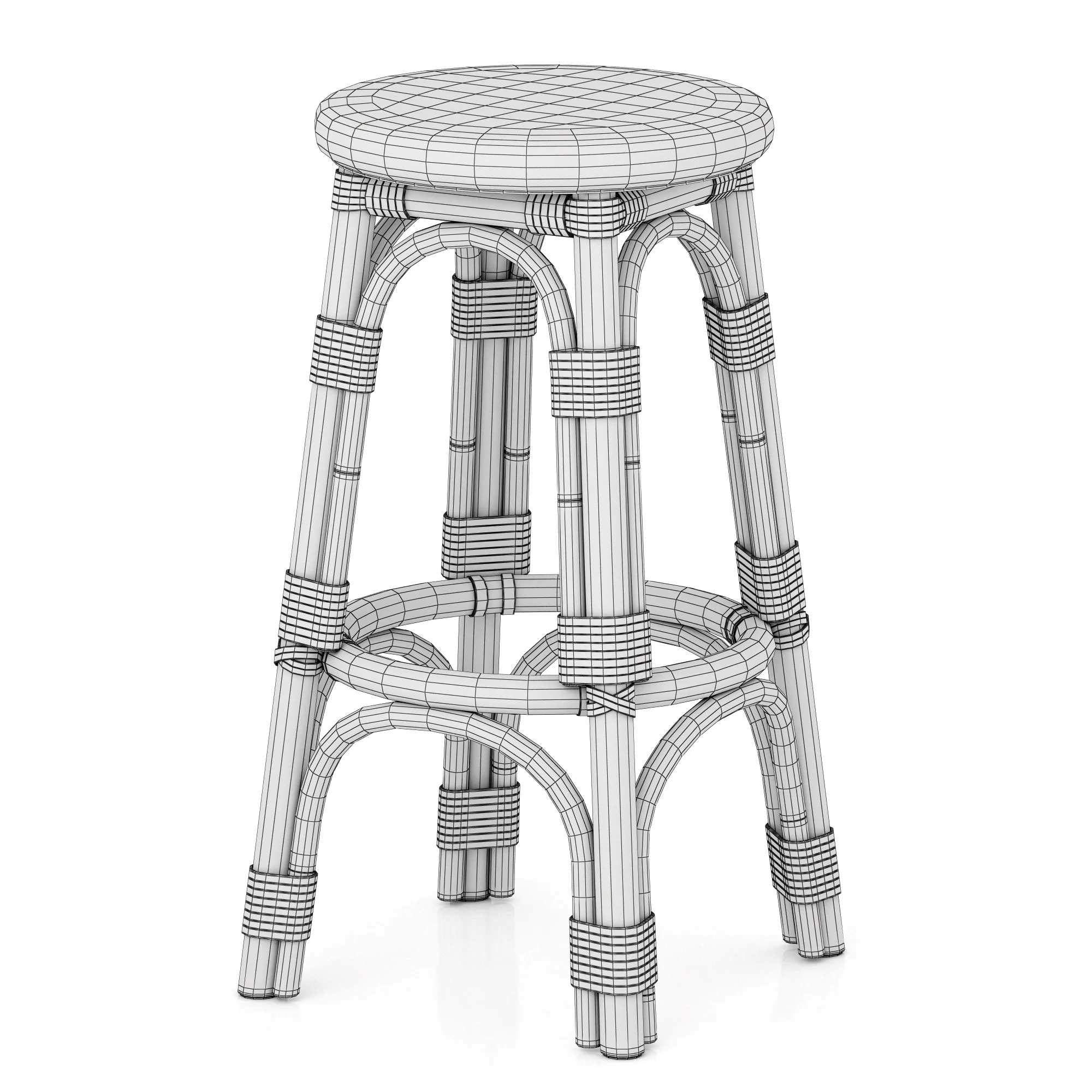 Restoration Hardware St Germain Resin Backless Stool — 3D model preview 7