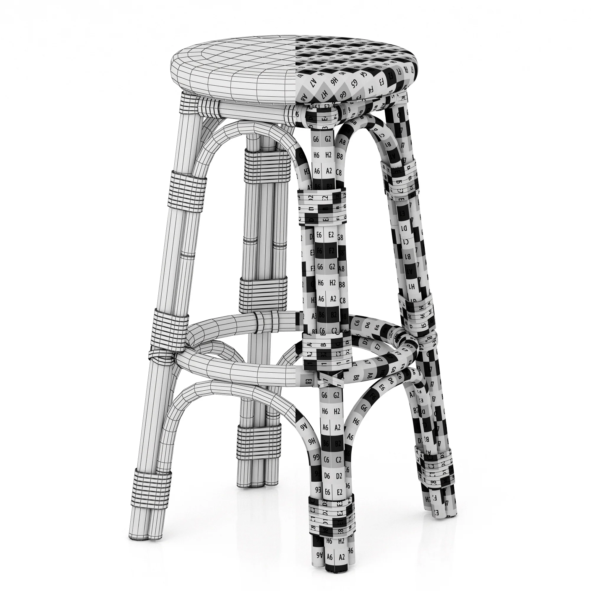 Restoration Hardware St Germain Resin Backless Stool — 3D model preview 8