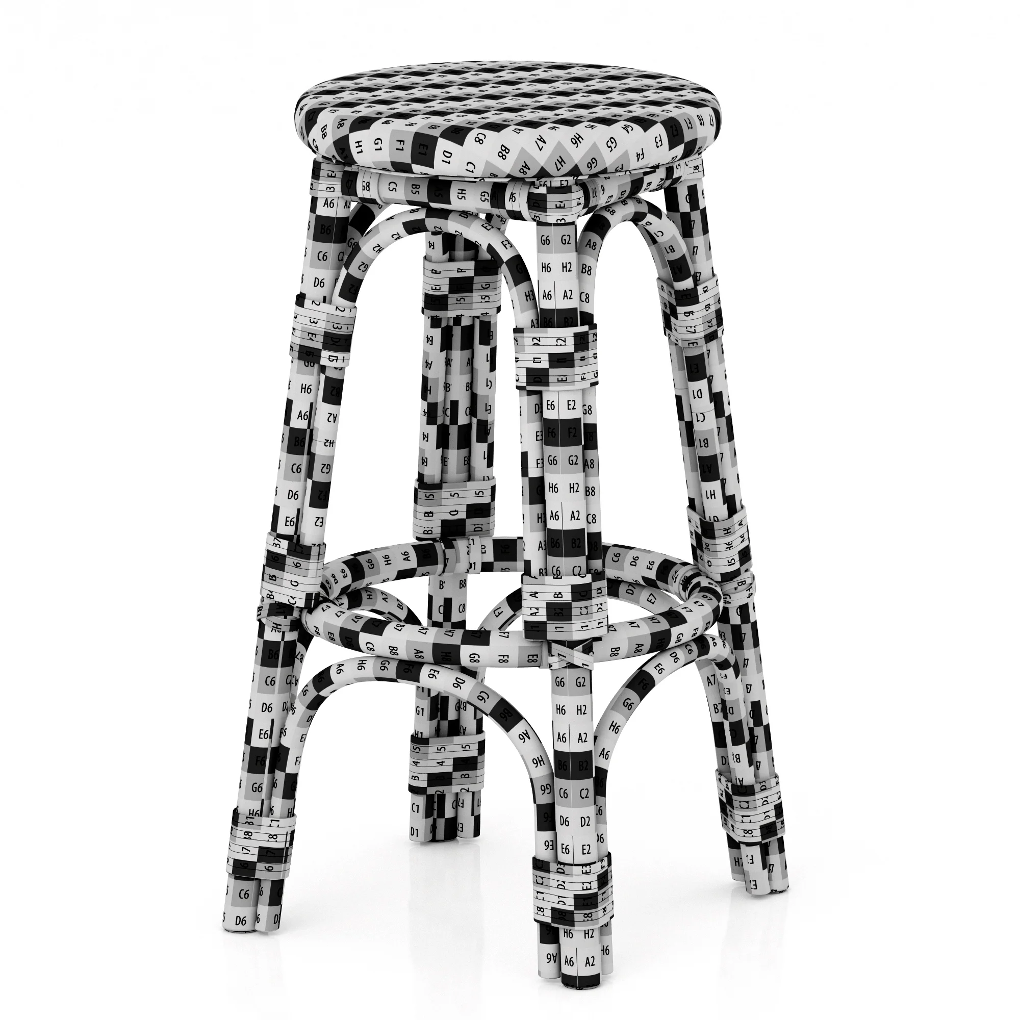 Restoration Hardware St Germain Resin Backless Stool — 3D model preview 9