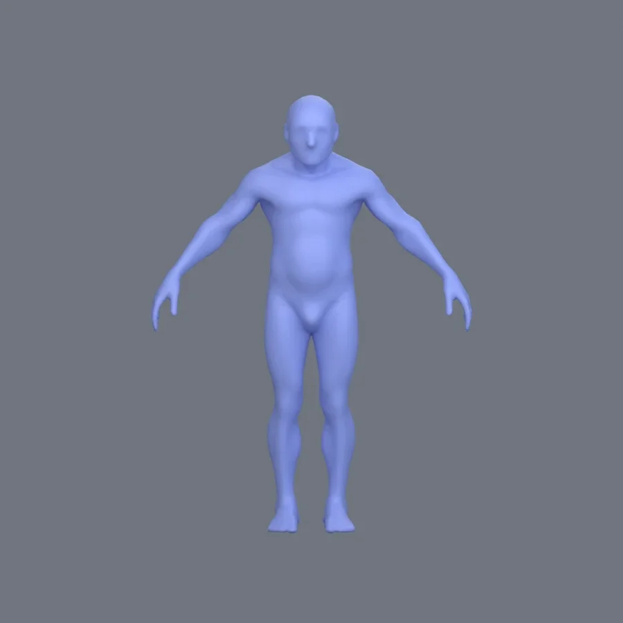 Basemesh Male Elderly, 3D model preview 1