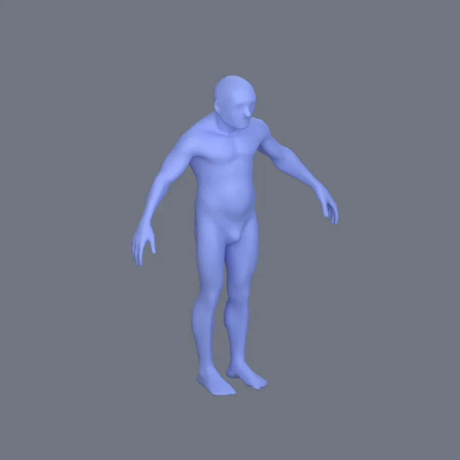 Basemesh Male Elderly, 3D model preview 2
