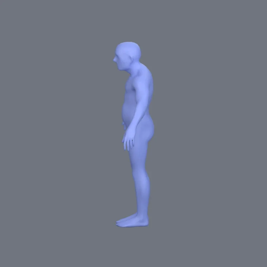Basemesh Male Elderly, 3D model preview 3