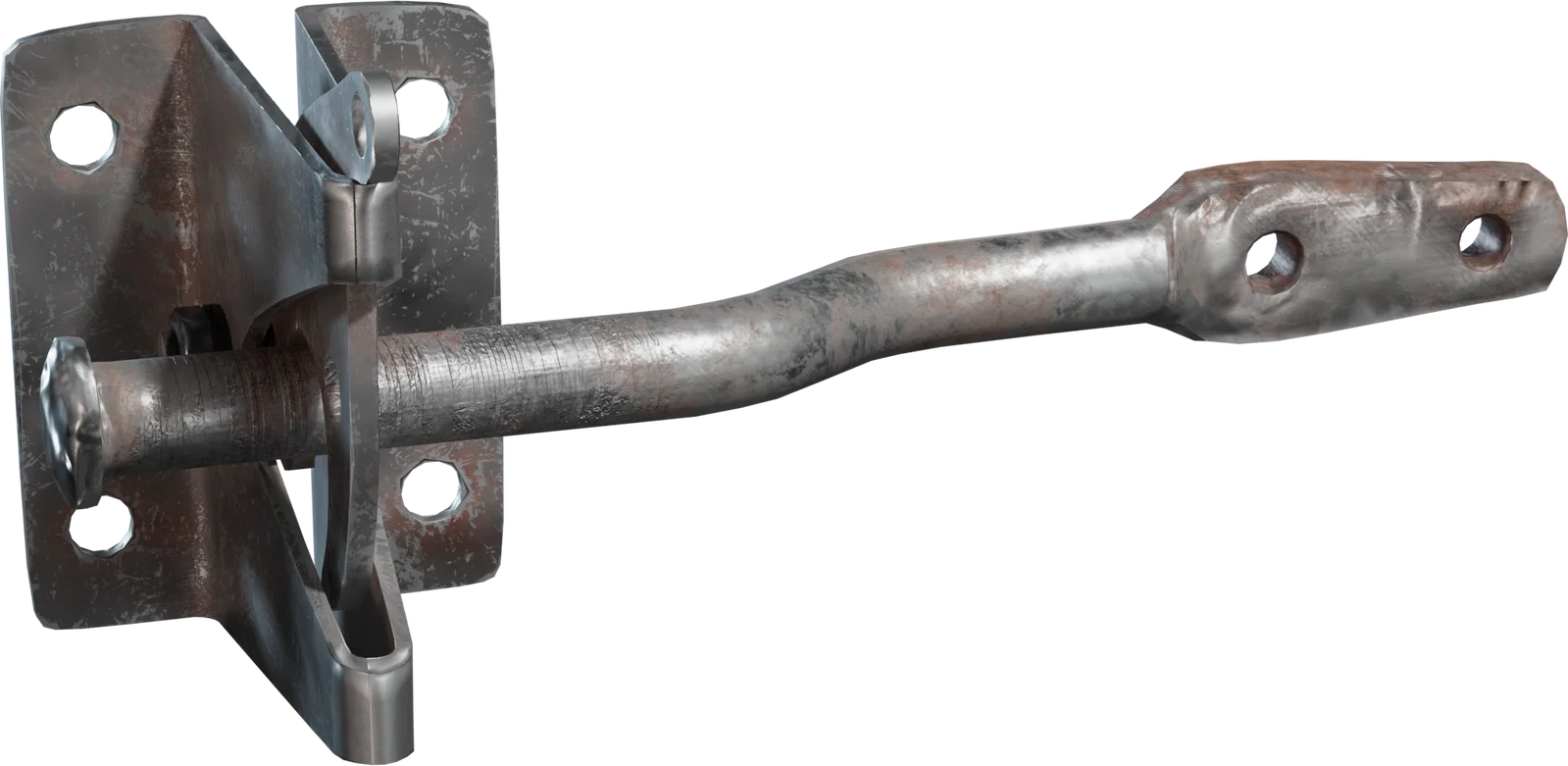 Rusty Iron Gate Latch with Mounting Plate
