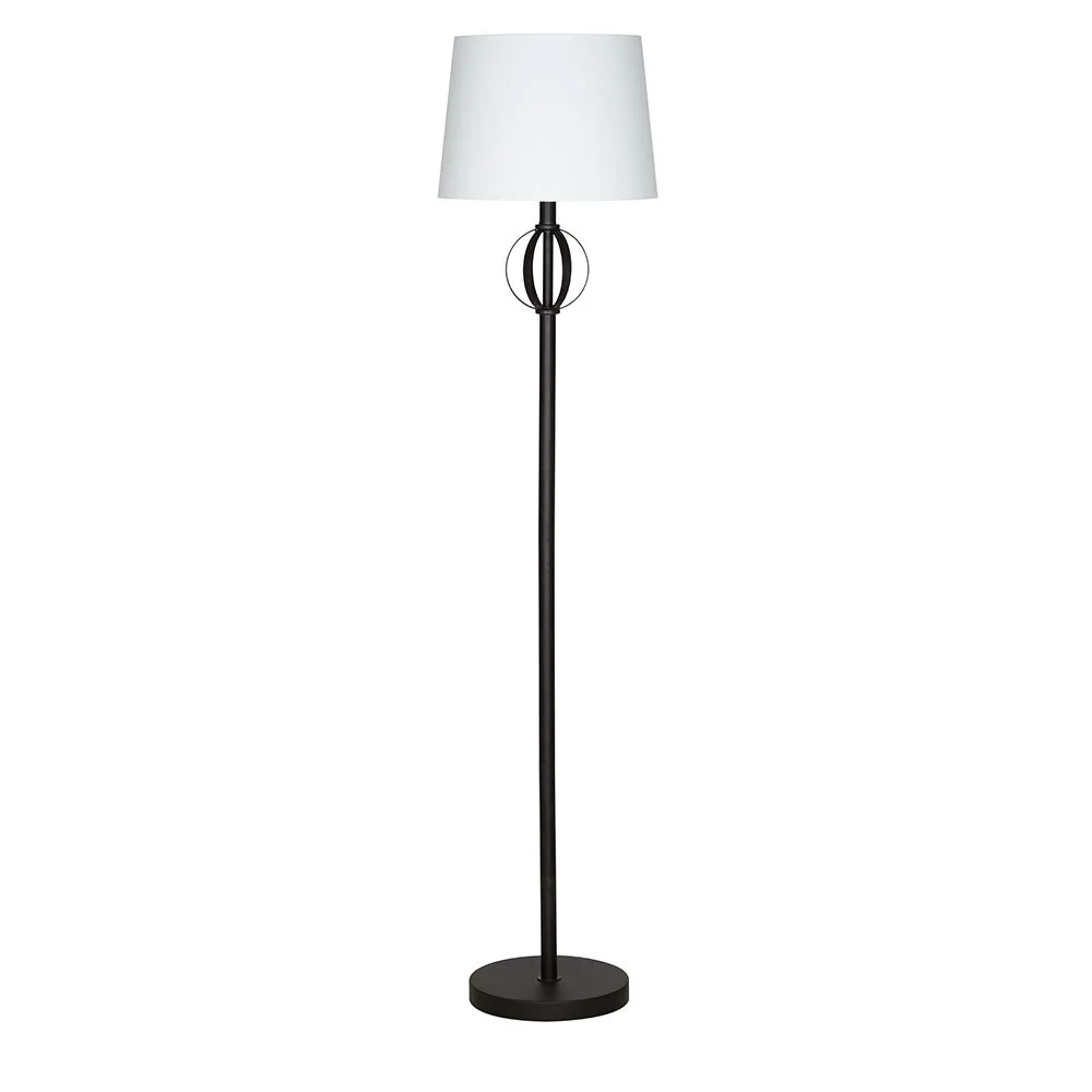 Modern Dark Bronze Floor Lamp with Orbital Sphere Detail