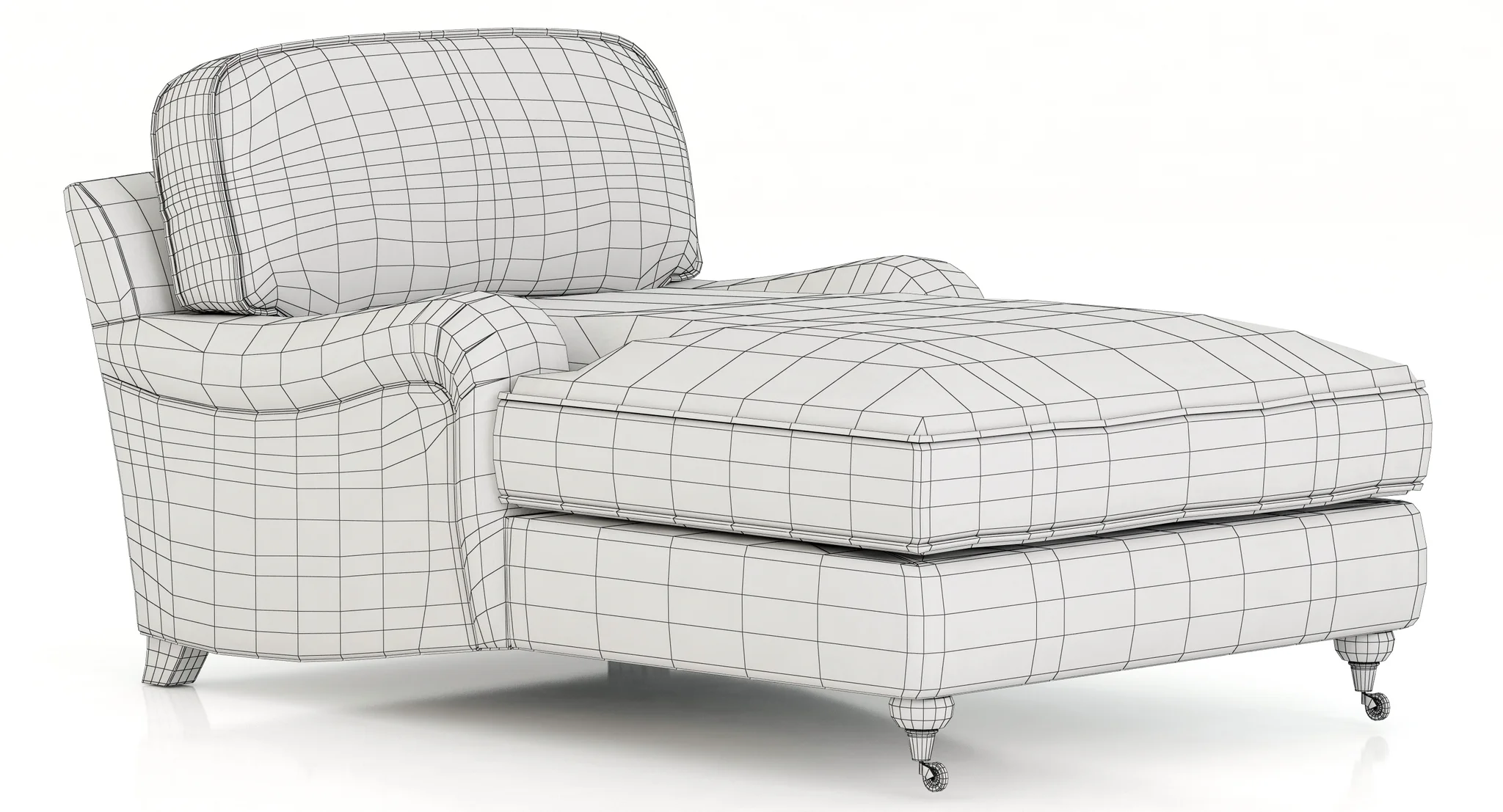Restoration Hardware English Roll Arm Upholstered Chaise — 3D model preview 3