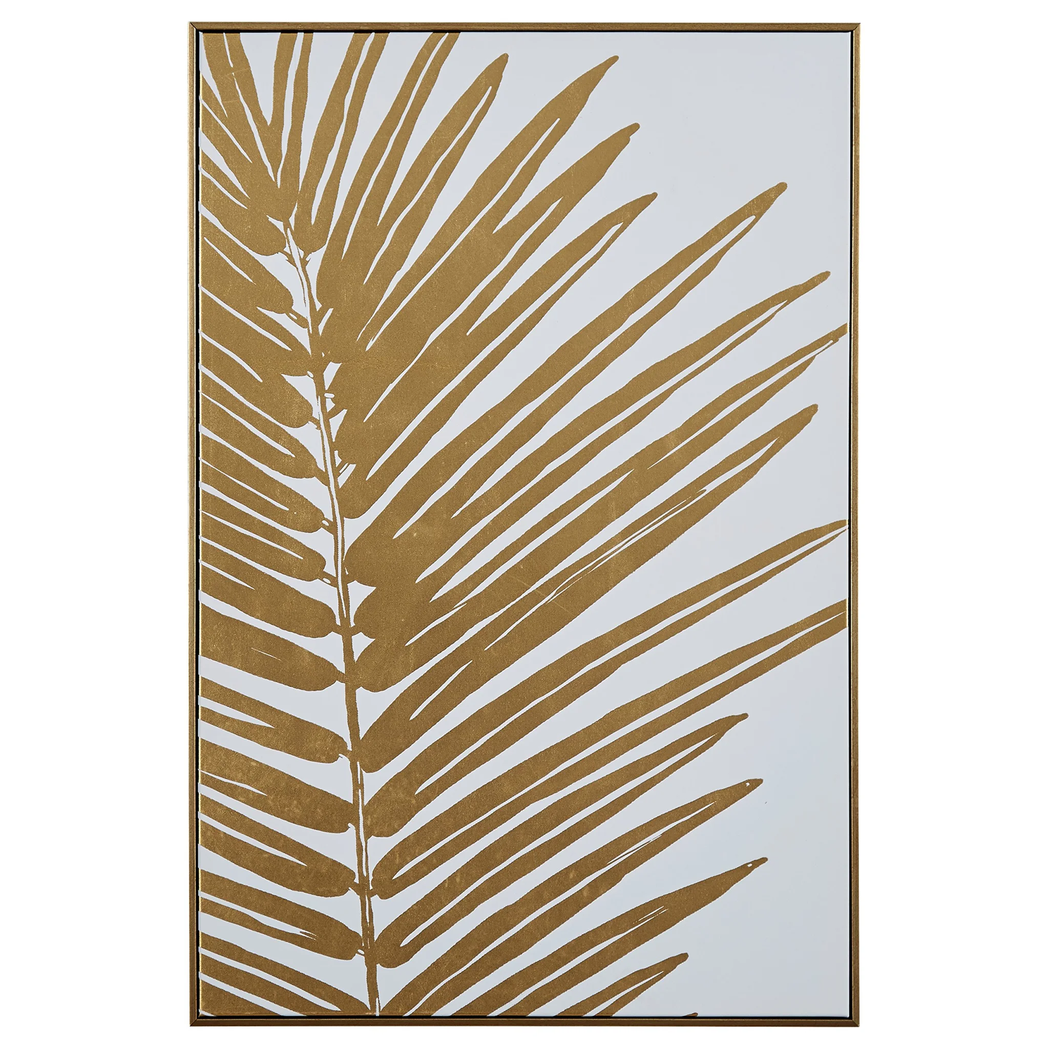 Gold Foil Palm Leaf Framed Canvas Wall Art