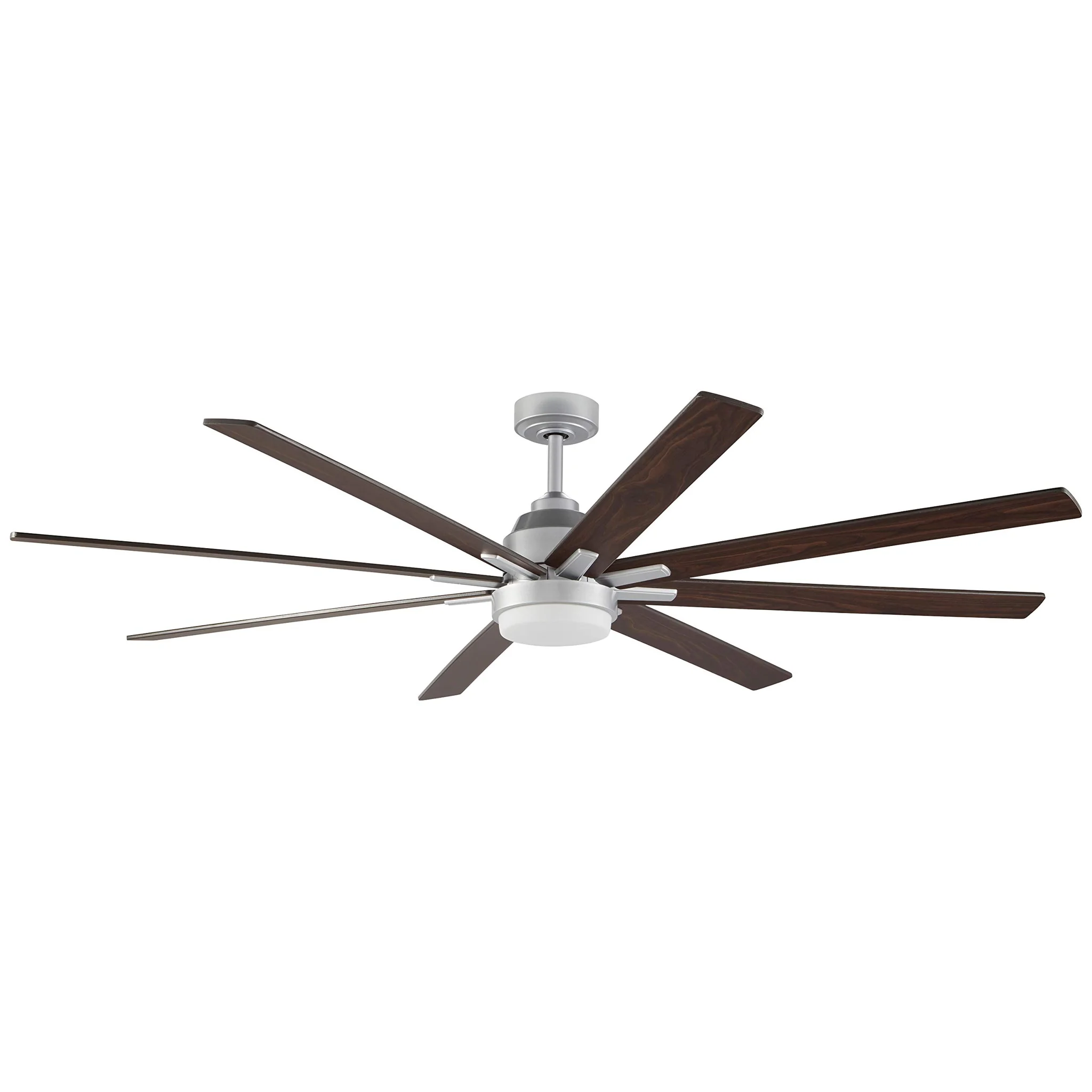 Modern Large Ceiling Fan with LED Light and Walnut Wood Blades