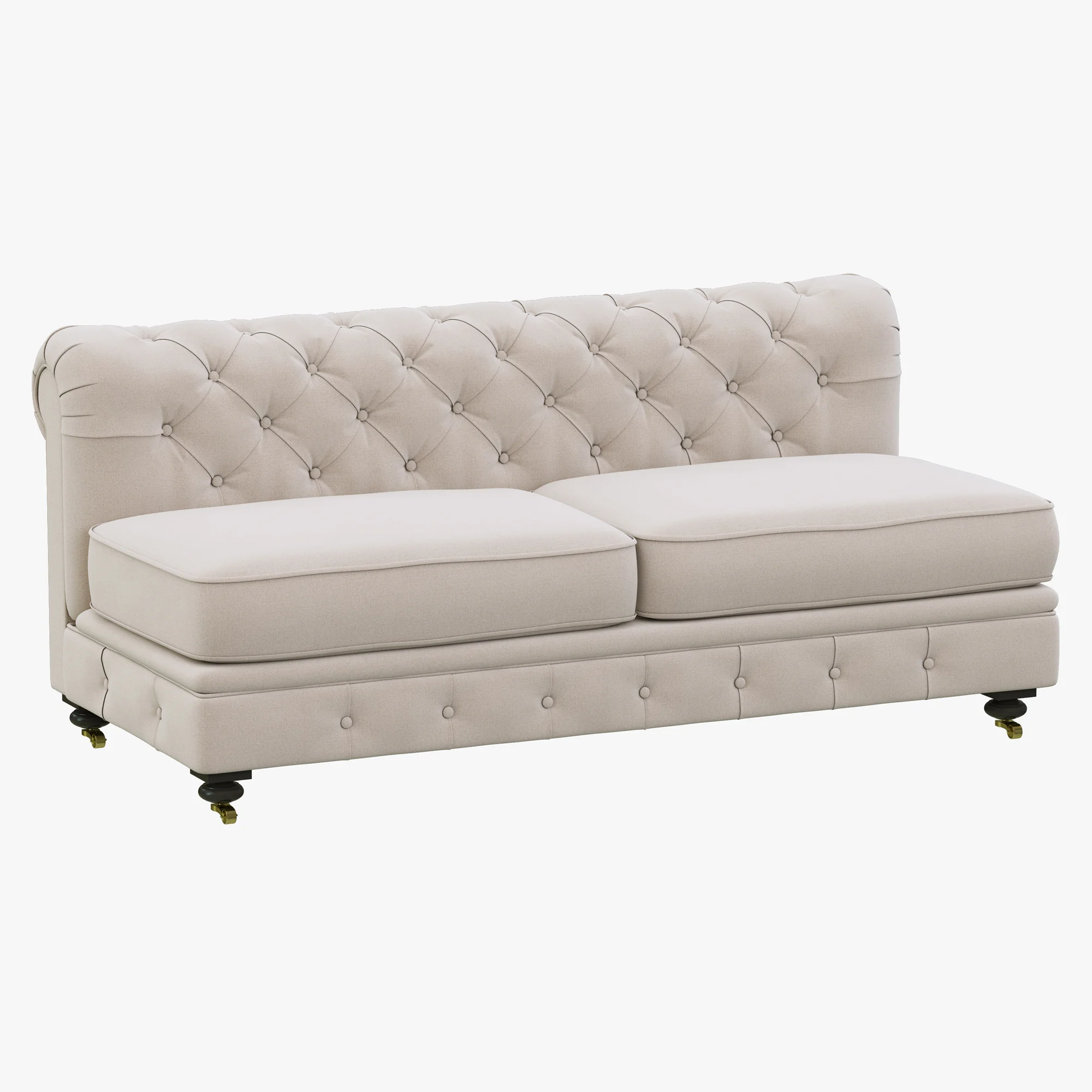 Restoration Hardware Kensington Upholstered Armless Sofa — 3D model preview 2