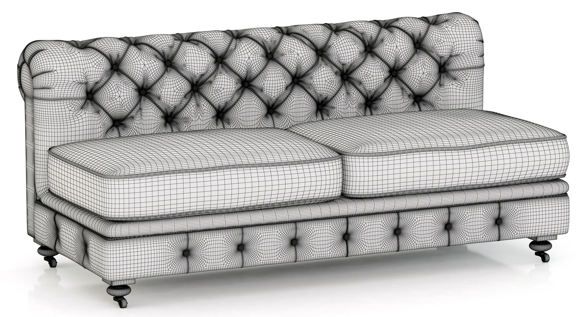 Restoration Hardware Kensington Upholstered Armless Sofa — 3D model preview 3