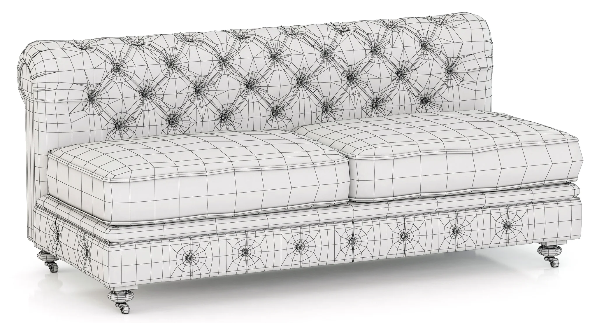 Restoration Hardware Kensington Upholstered Armless Sofa — 3D model preview 4