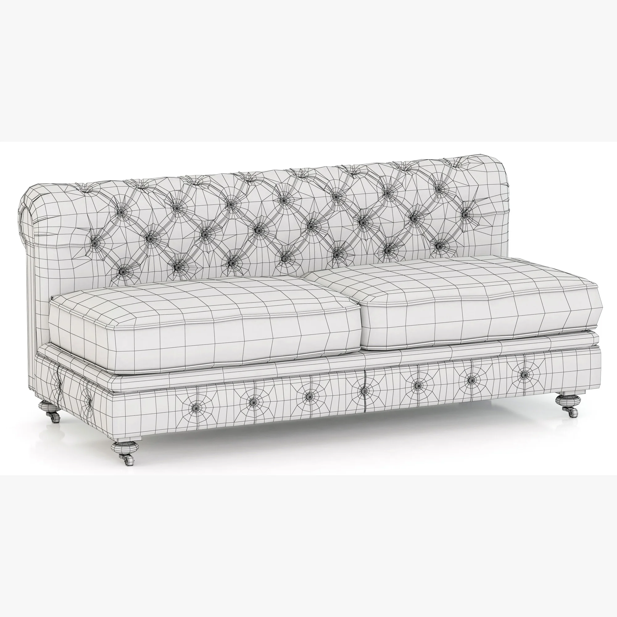Restoration Hardware Kensington Upholstered Armless Sofa — 3D model preview 5