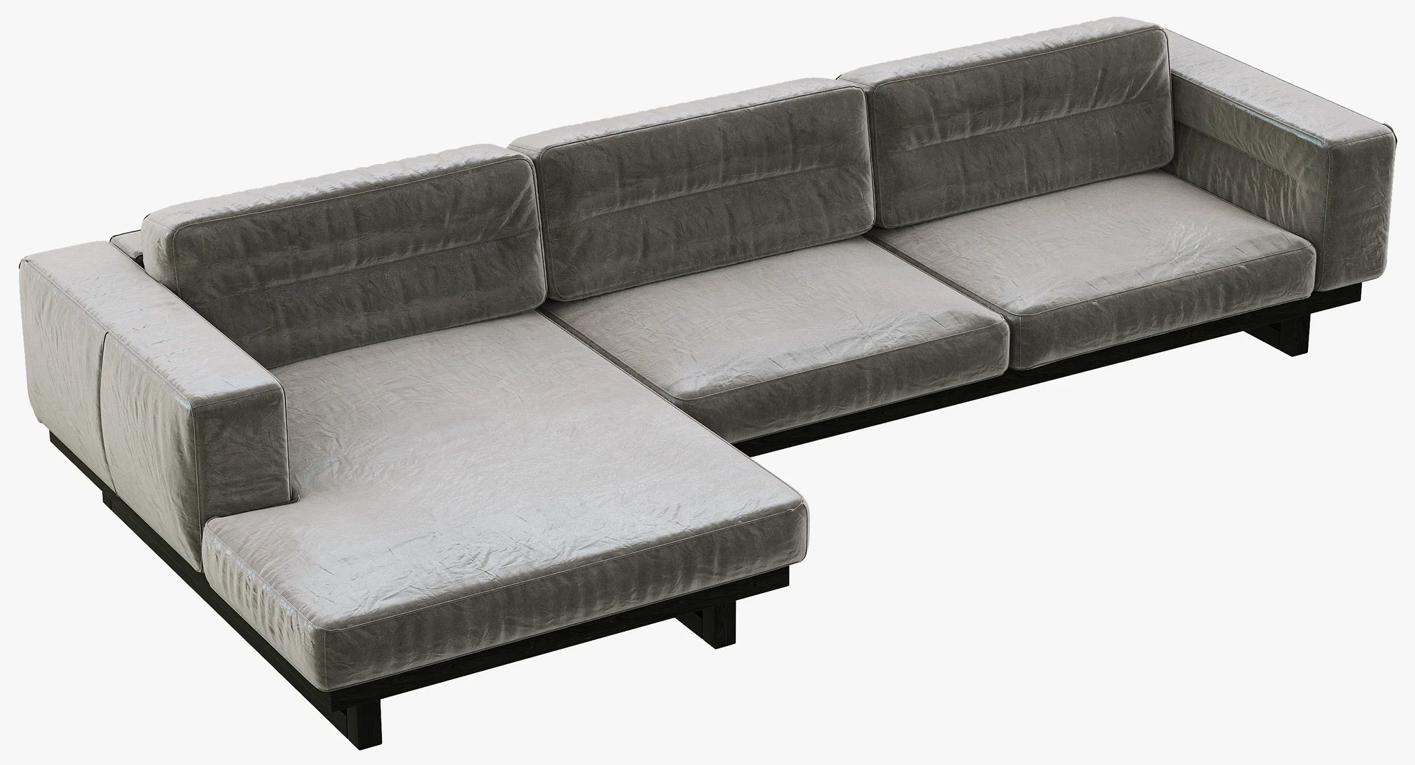 Restoration Hadware Durrell Leather Left Arm Chaise Sectional, 3D model preview 1