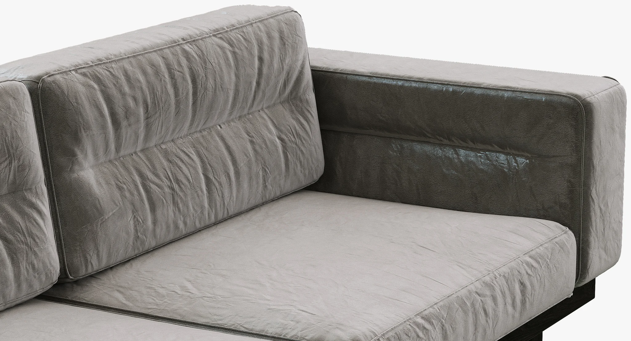 Restoration Hadware Durrell Leather Left Arm Chaise Sectional, 3D model preview 4