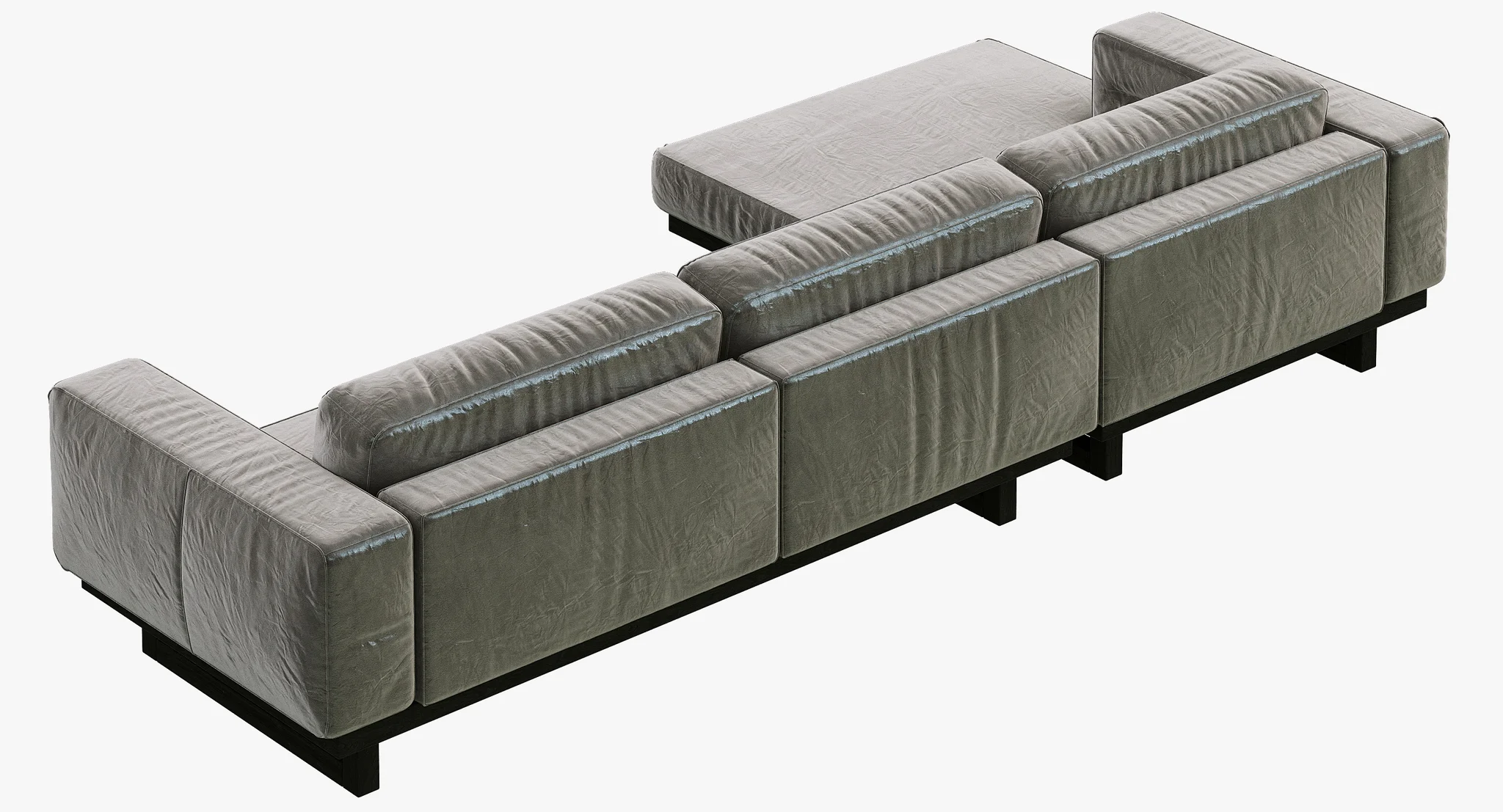 Restoration Hadware Durrell Leather Left Arm Chaise Sectional, 3D model preview 5