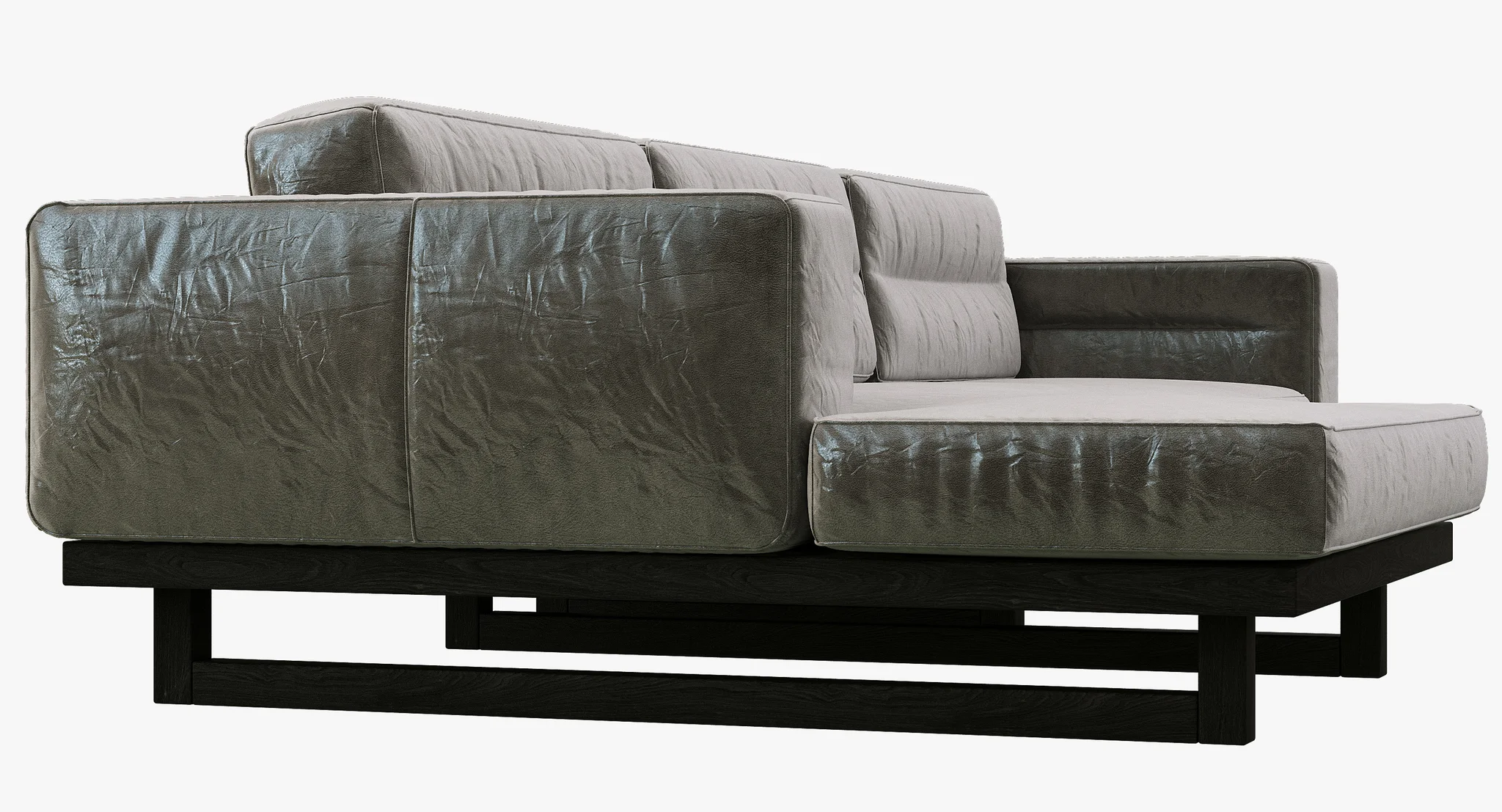 Restoration Hadware Durrell Leather Left Arm Chaise Sectional, 3D model preview 7