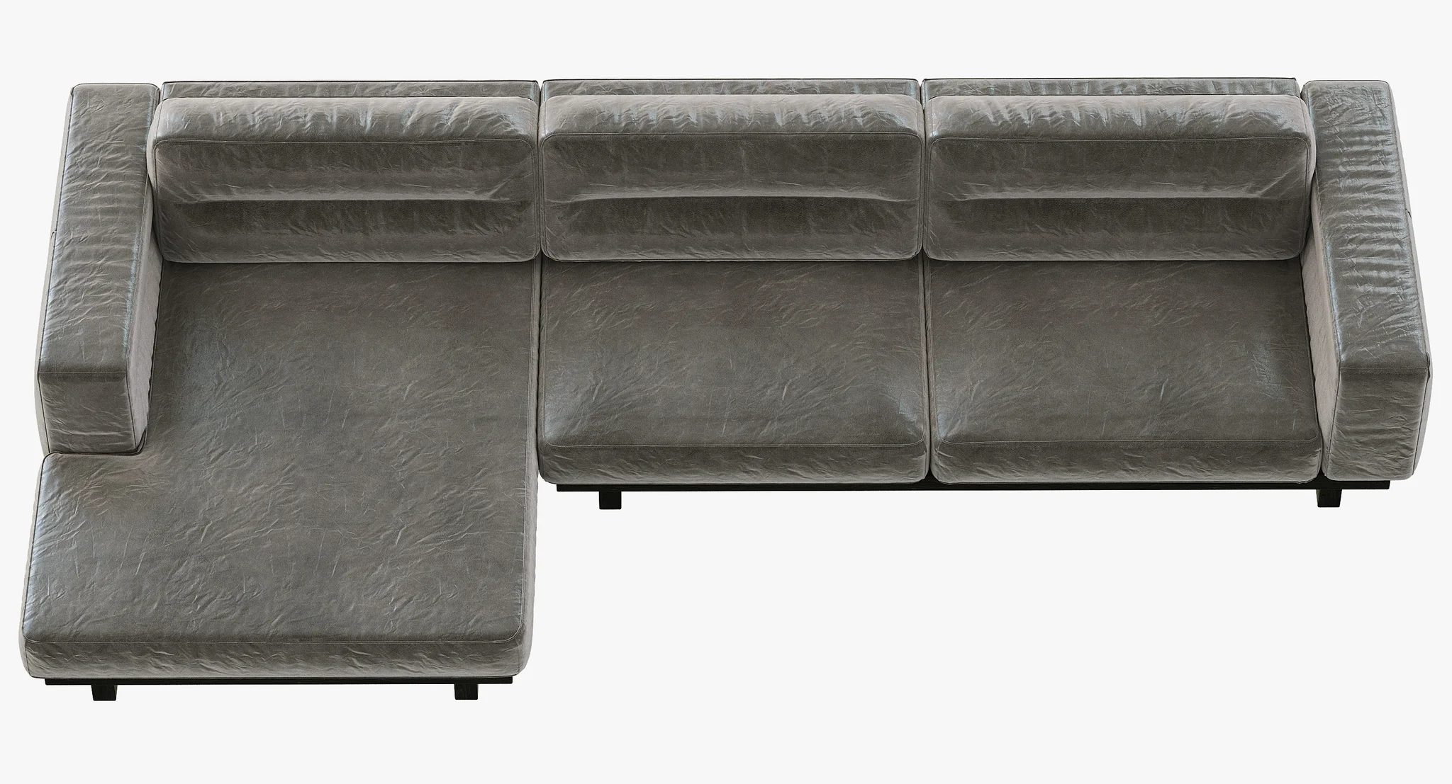Restoration Hadware Durrell Leather Left Arm Chaise Sectional, 3D model preview 8
