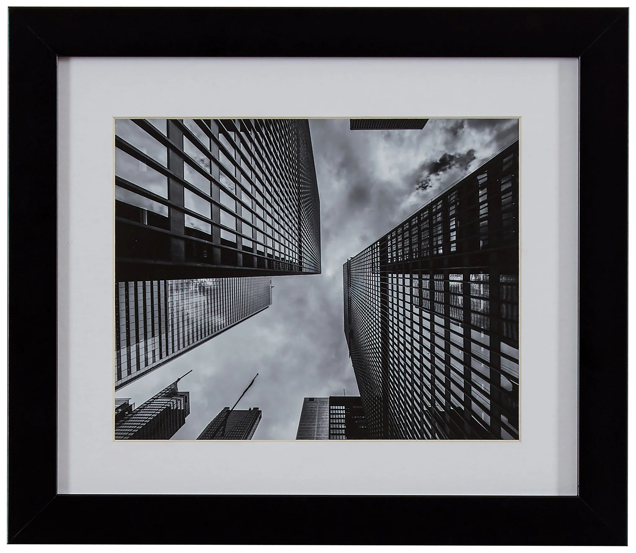 Framed Black and White Skyscraper Photography Wall Art