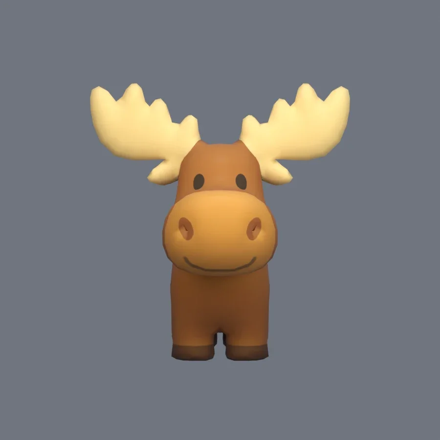 Stylized Animal Moose, 3D model preview 1