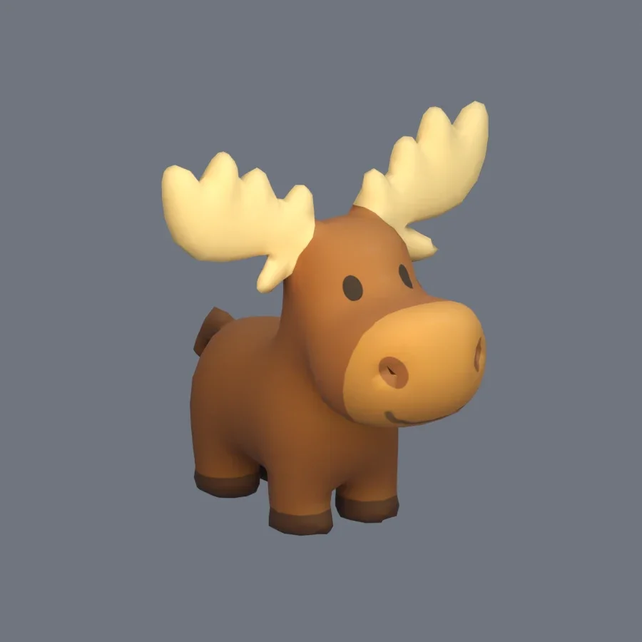 Stylized Animal Moose, 3D model preview 2