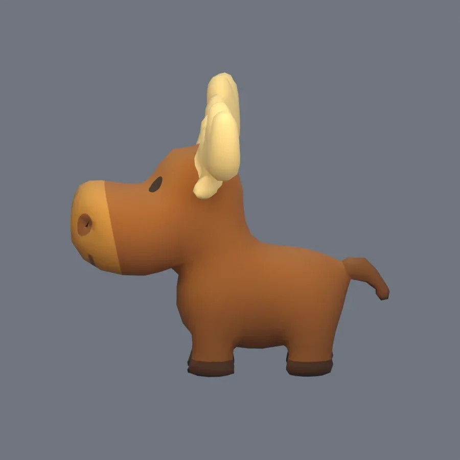Stylized Animal Moose, 3D model preview 3