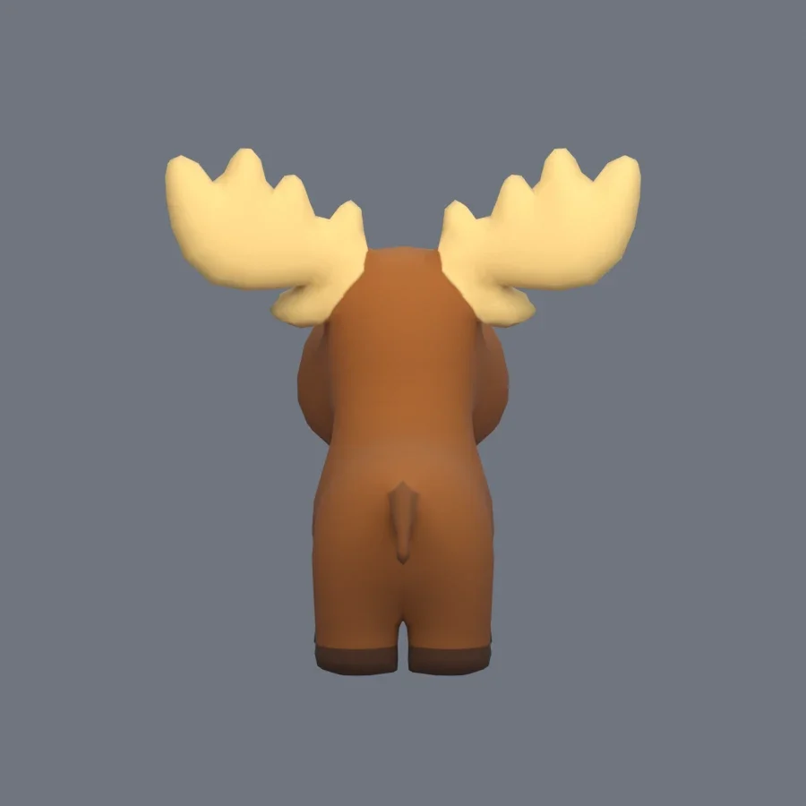 Stylized Animal Moose, 3D model preview 4
