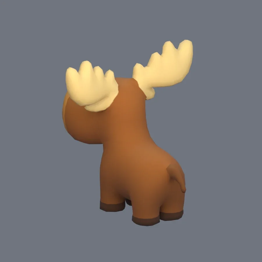 Stylized Animal Moose, 3D model preview 6