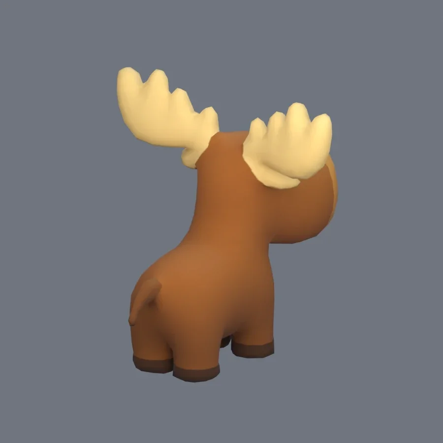 Stylized Animal Moose, 3D model preview 7