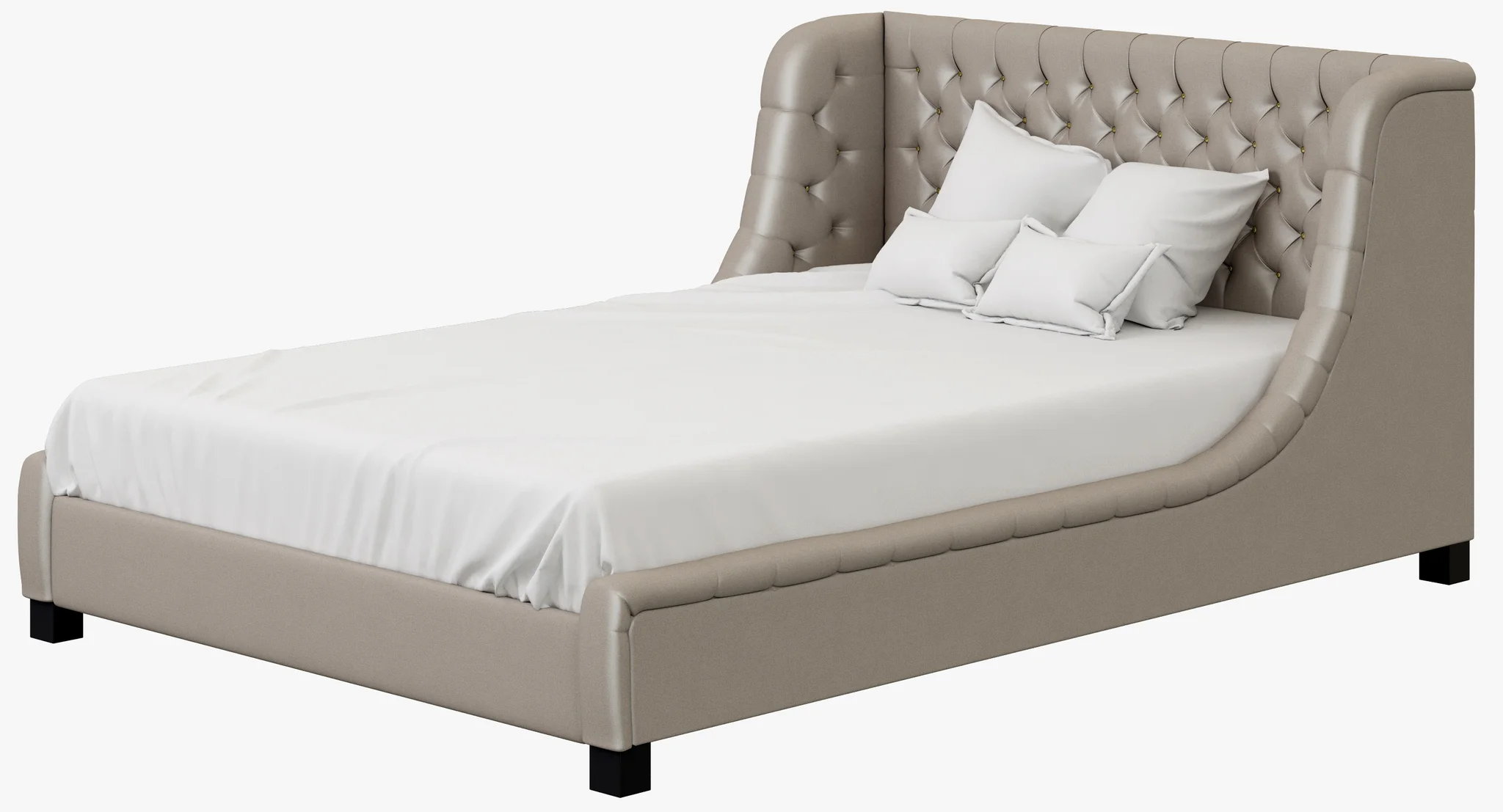 Restoration Hardware Devyn Tufted Upholstered Wing Bed — 3D model preview 6