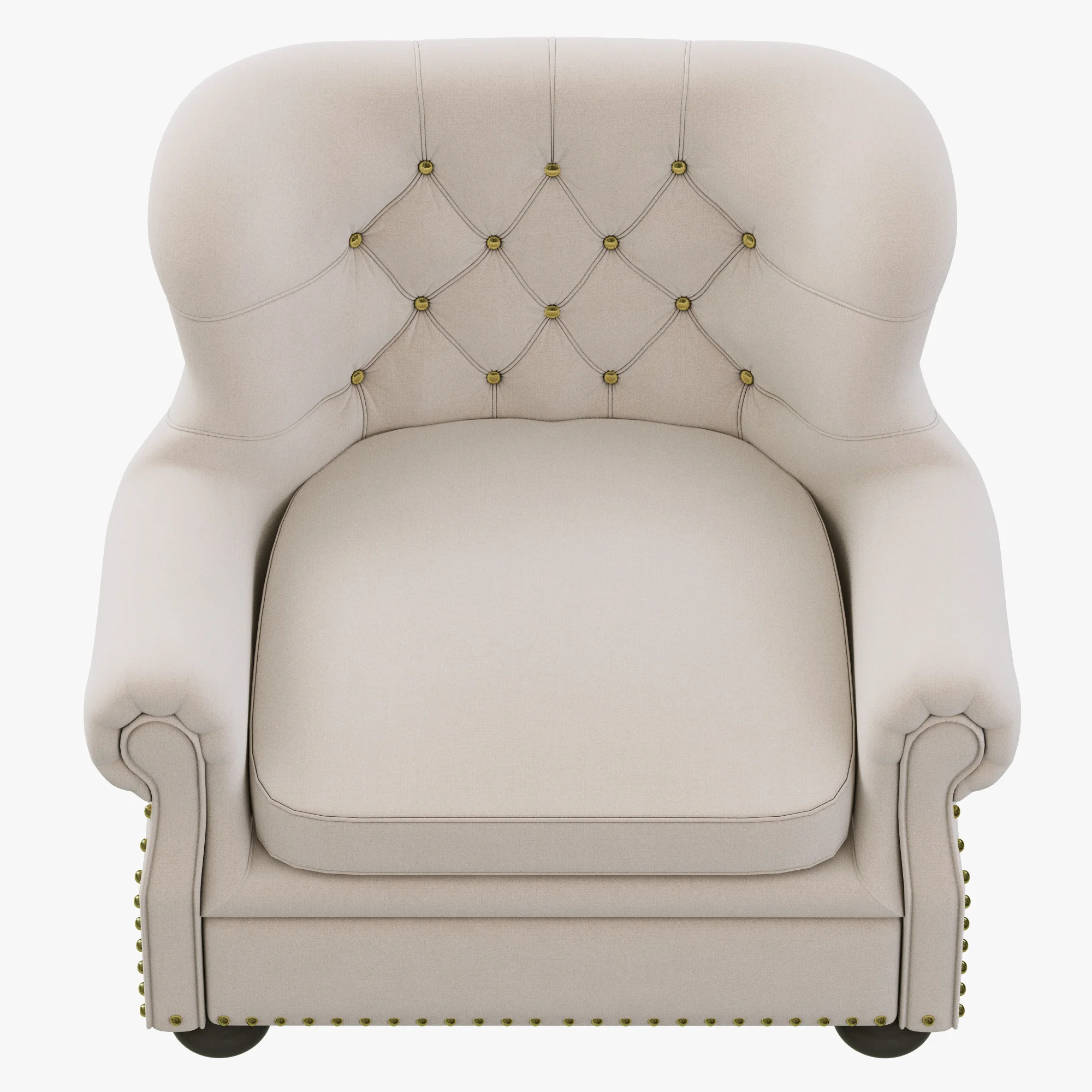 Restoration Hardware Churchill Upholstered Chair With Nailheads