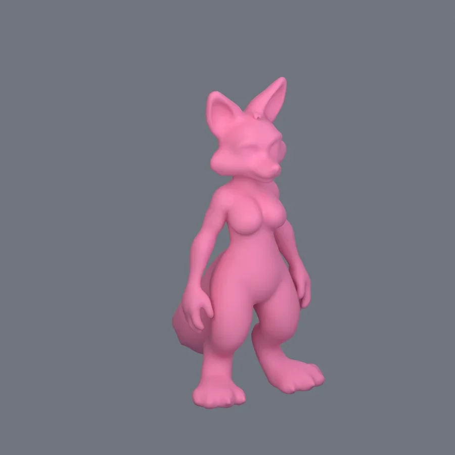 Furry Girl 04, 3D model preview 2