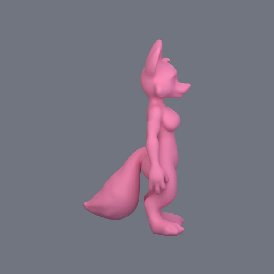 Furry Girl 04, 3D model preview 5