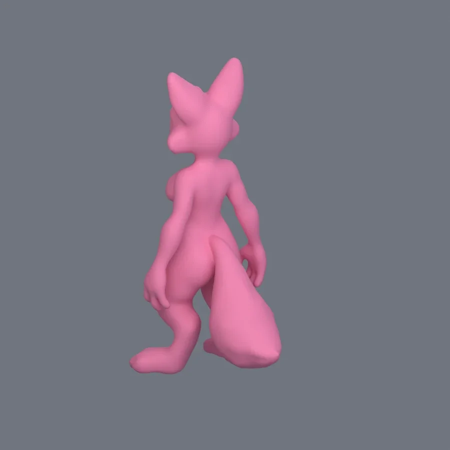 Furry Girl 04, 3D model preview 6