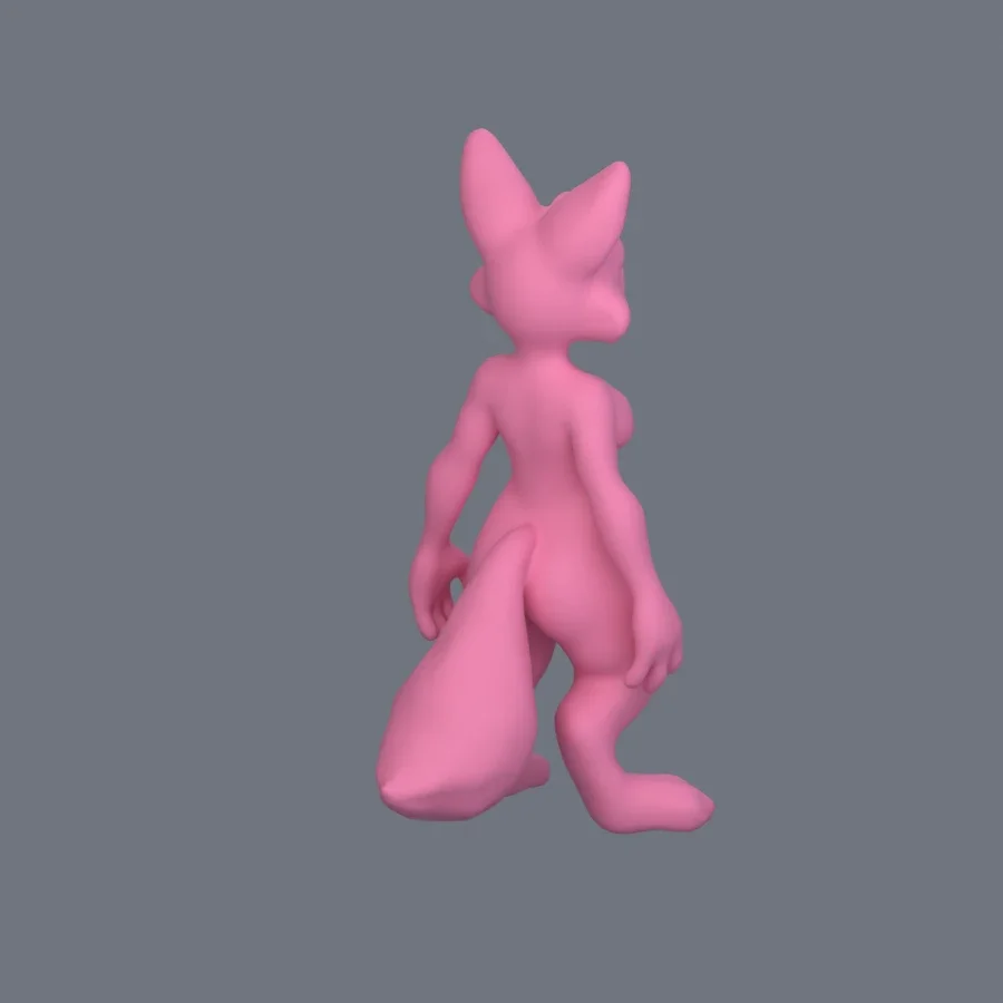 Furry Girl 04, 3D model preview 7