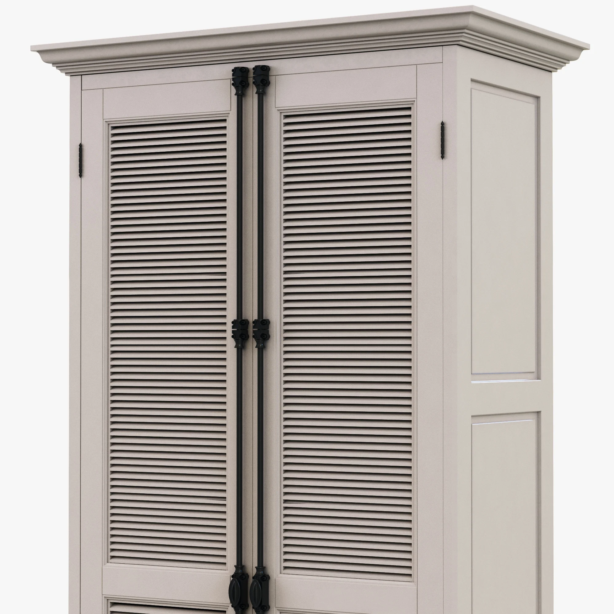 Restoration Hardware Shutter Double Door Cabinet — 3D model preview 4