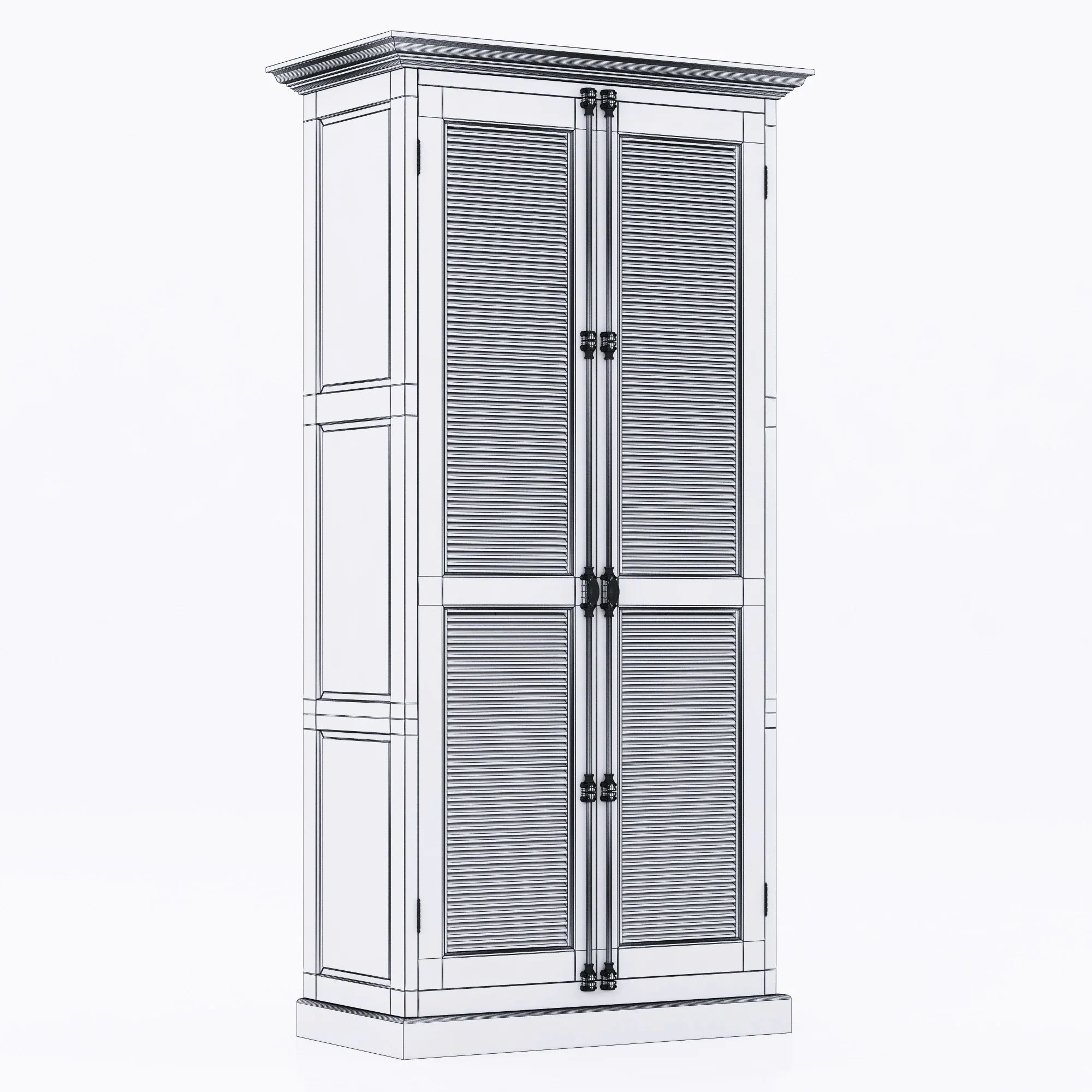 Restoration Hardware Shutter Double Door Cabinet — 3D model preview 5