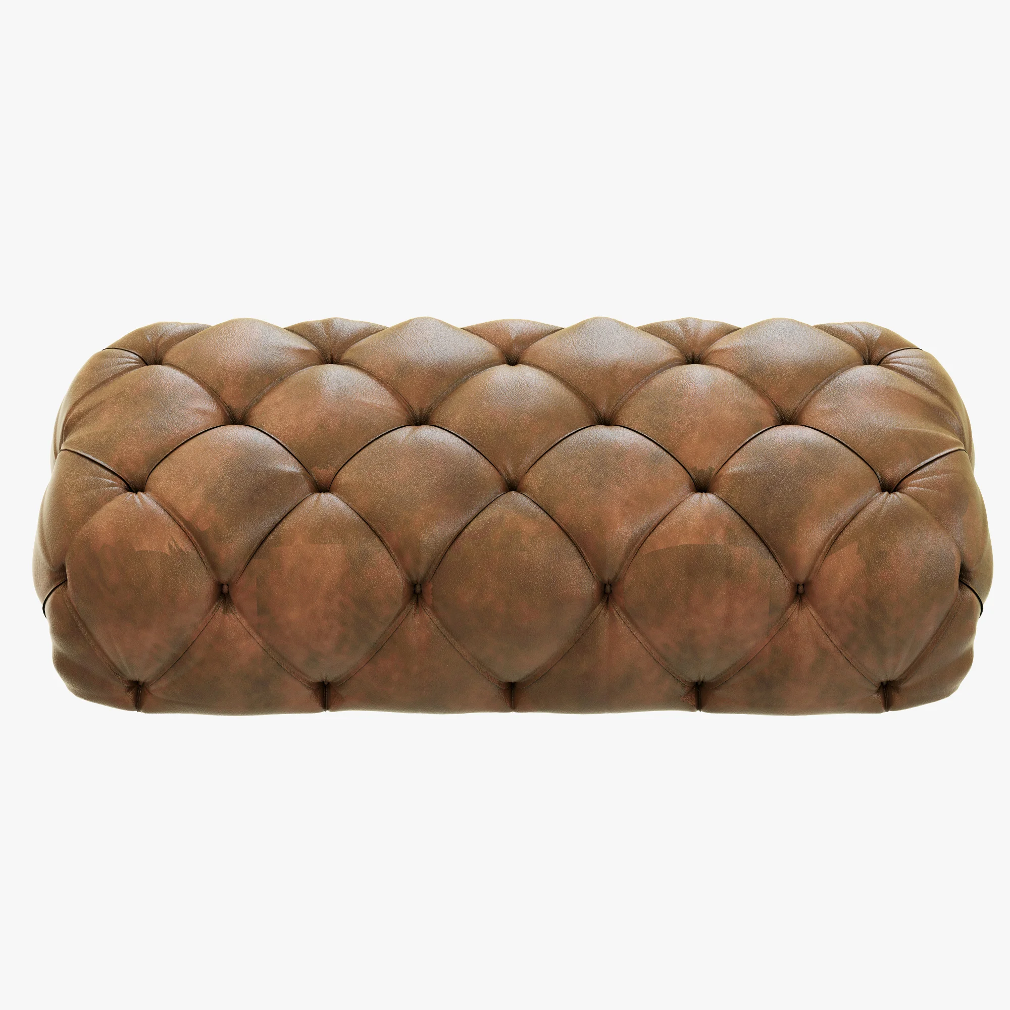 Restoration Hardware Soho Tufted Leather Ottoman — 3D model preview 2
