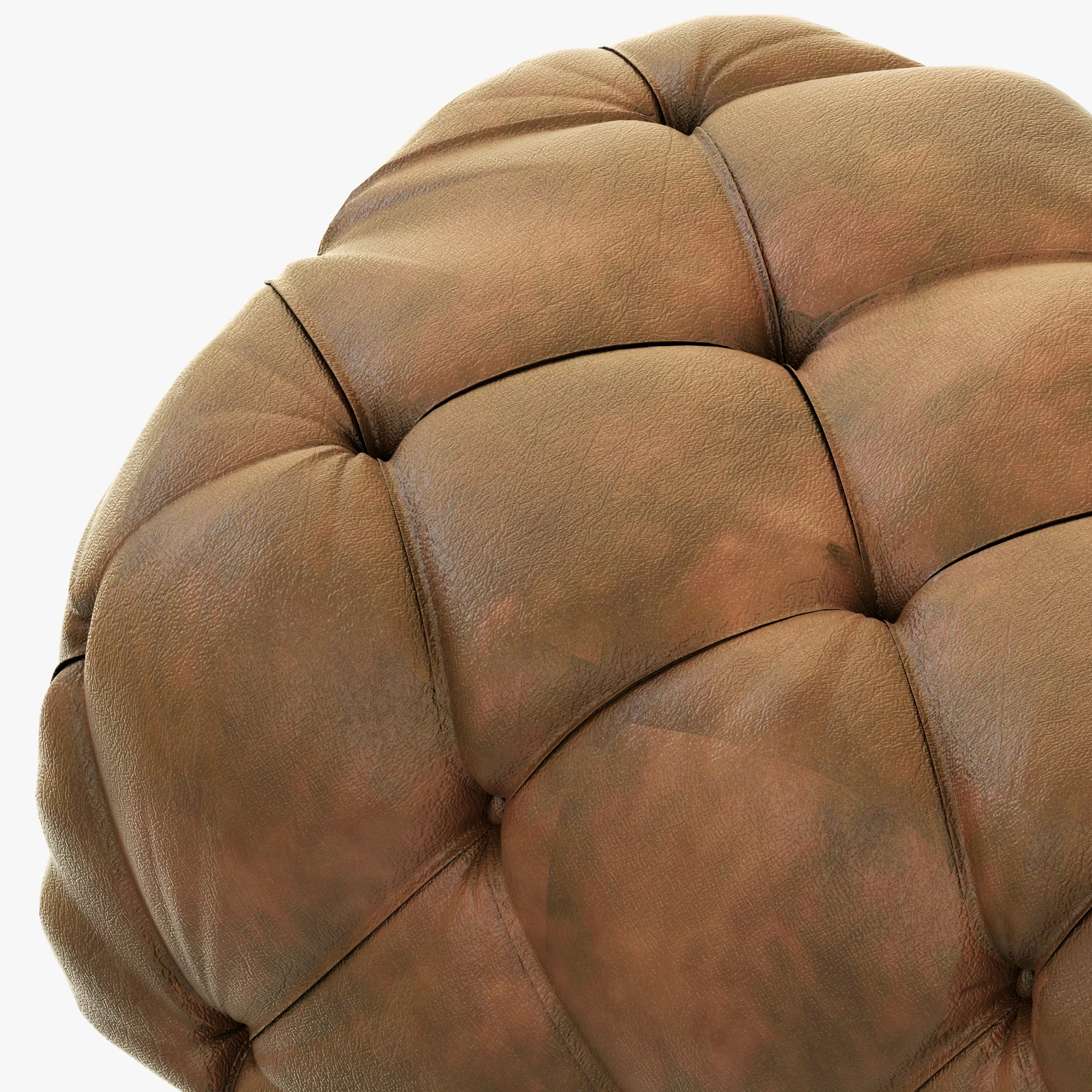 Restoration Hardware Soho Tufted Leather Ottoman — 3D model preview 3