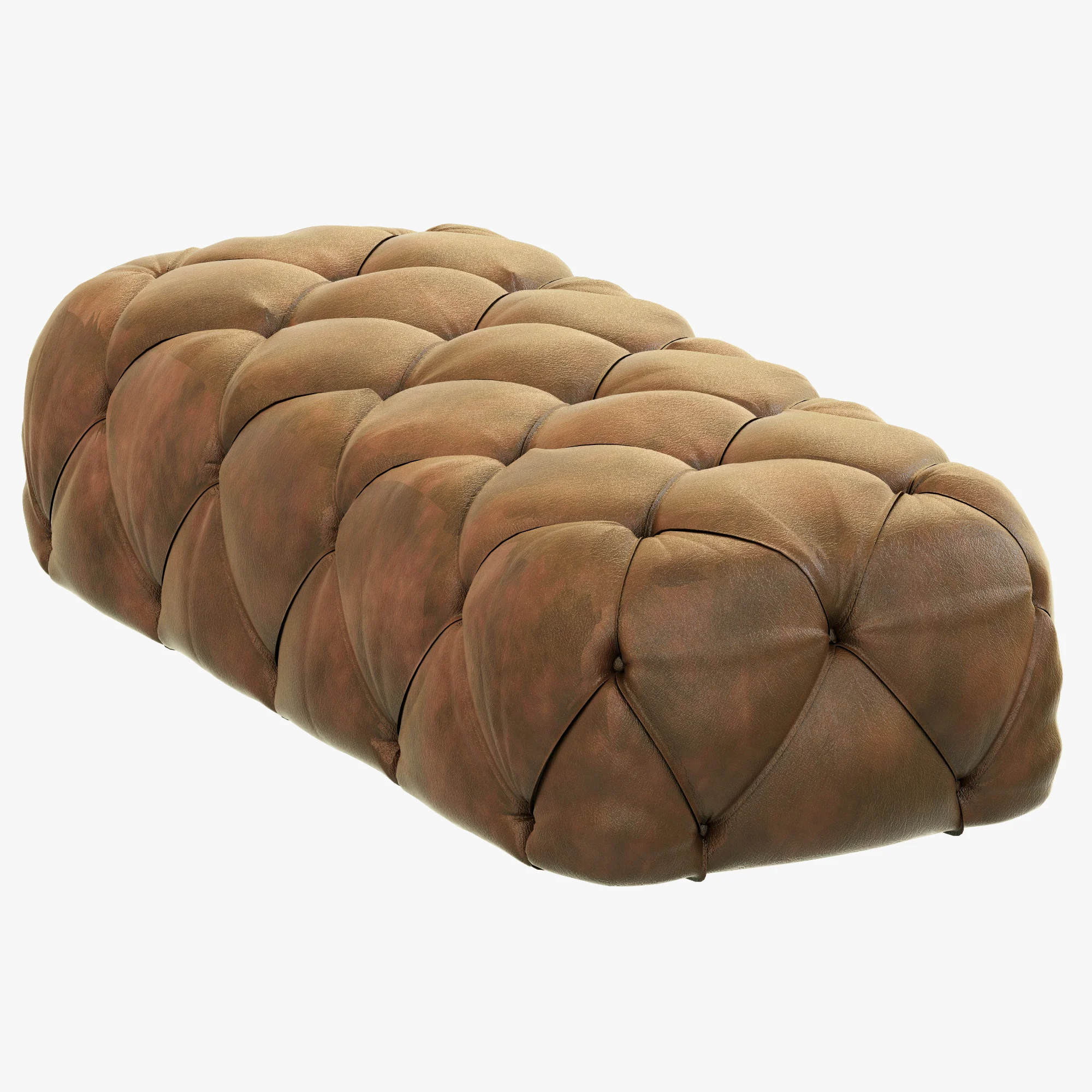 Restoration Hardware Soho Tufted Leather Ottoman — 3D model preview 4