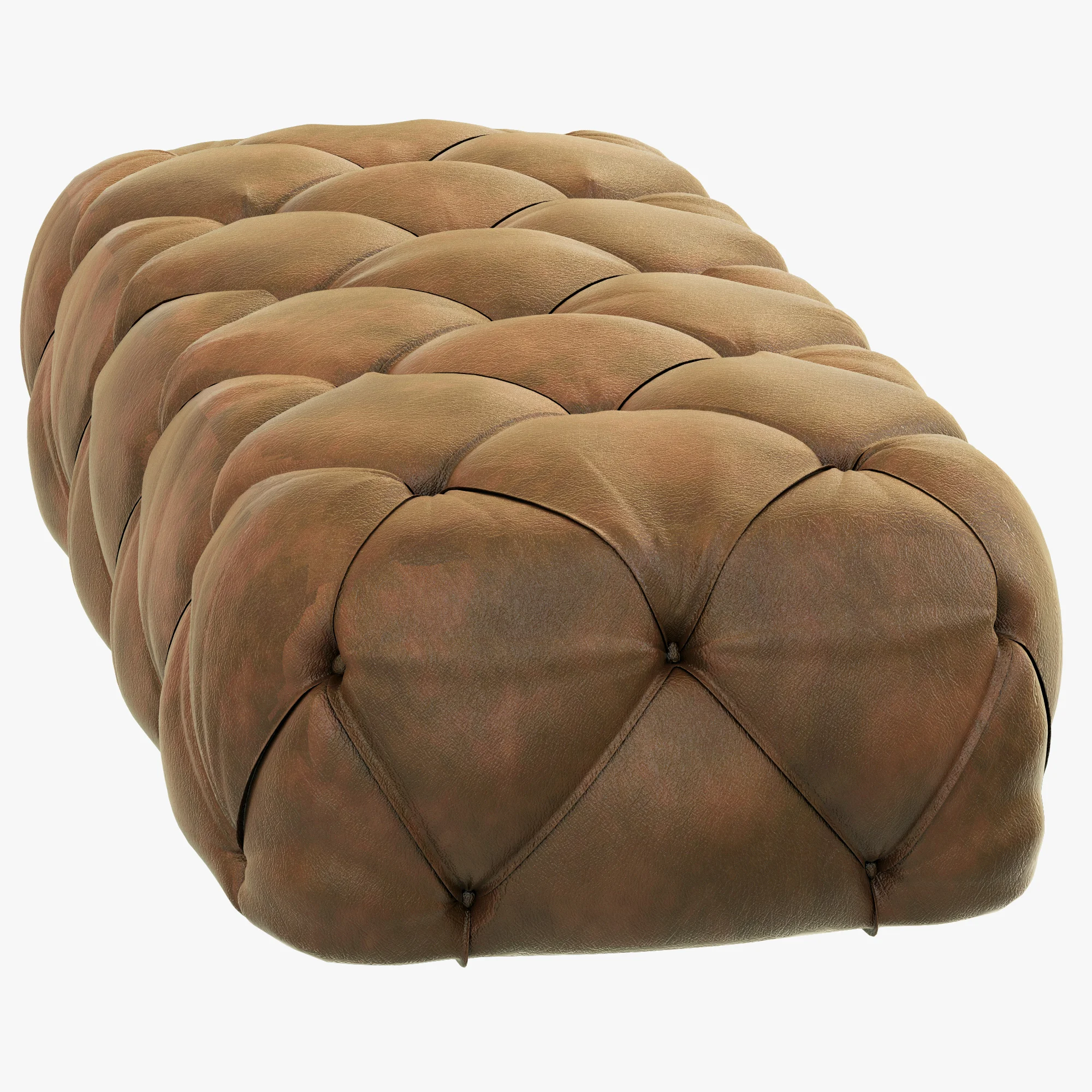 Restoration Hardware Soho Tufted Leather Ottoman — 3D model preview 5