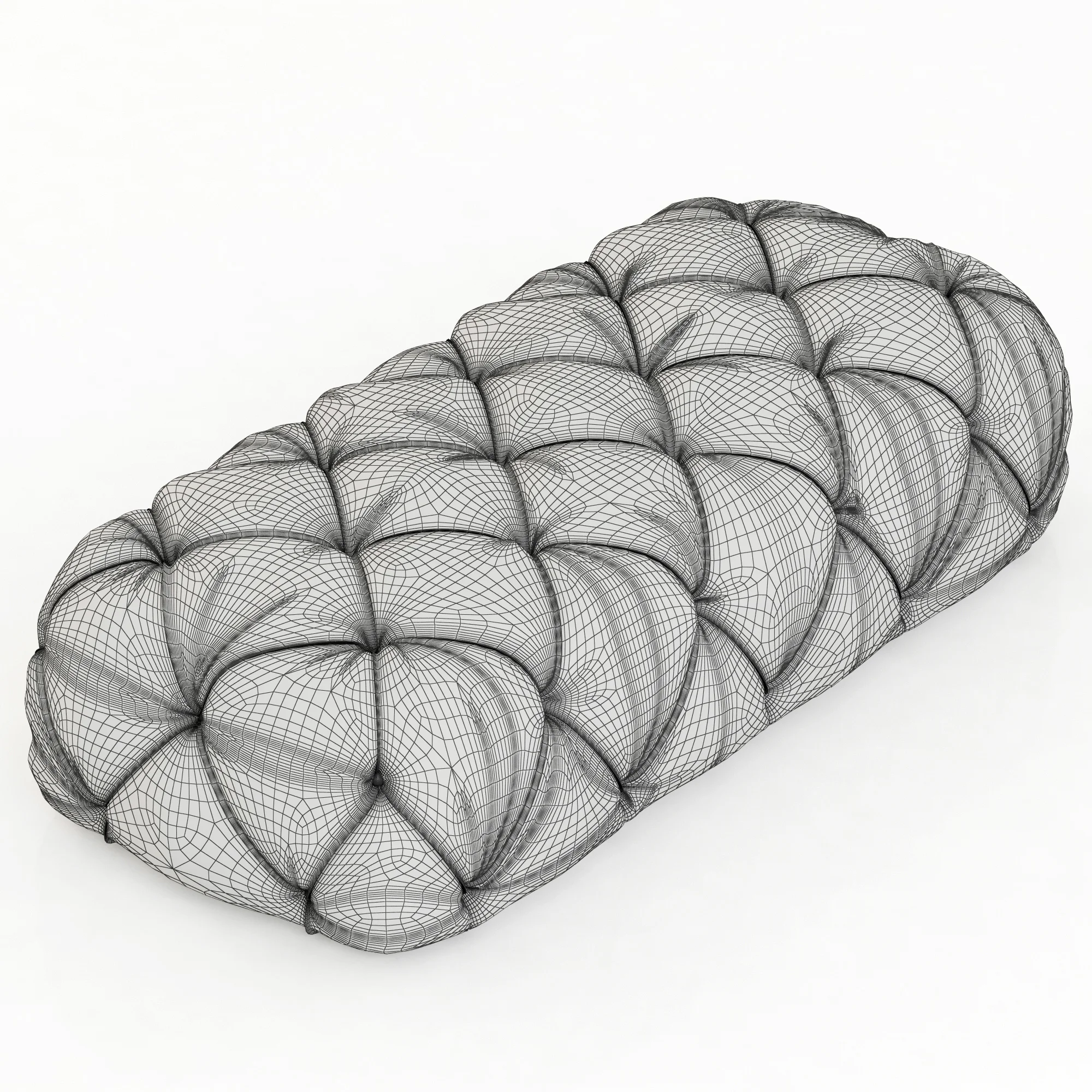 Restoration Hardware Soho Tufted Leather Ottoman — 3D model preview 6