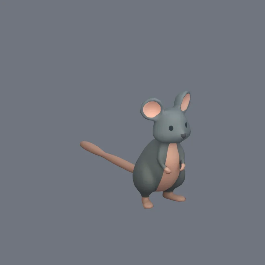 Stylized Animal Mouse, 3D model preview 2