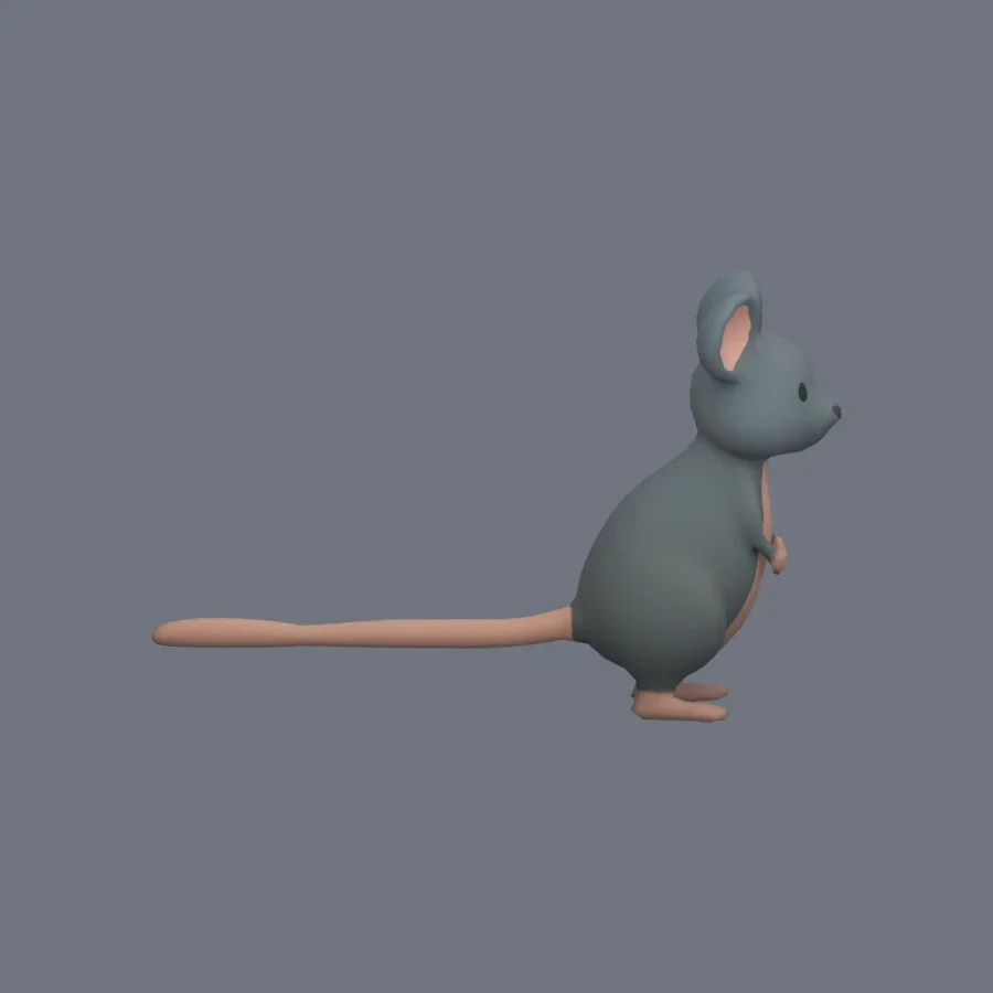 Stylized Animal Mouse, 3D model preview 5