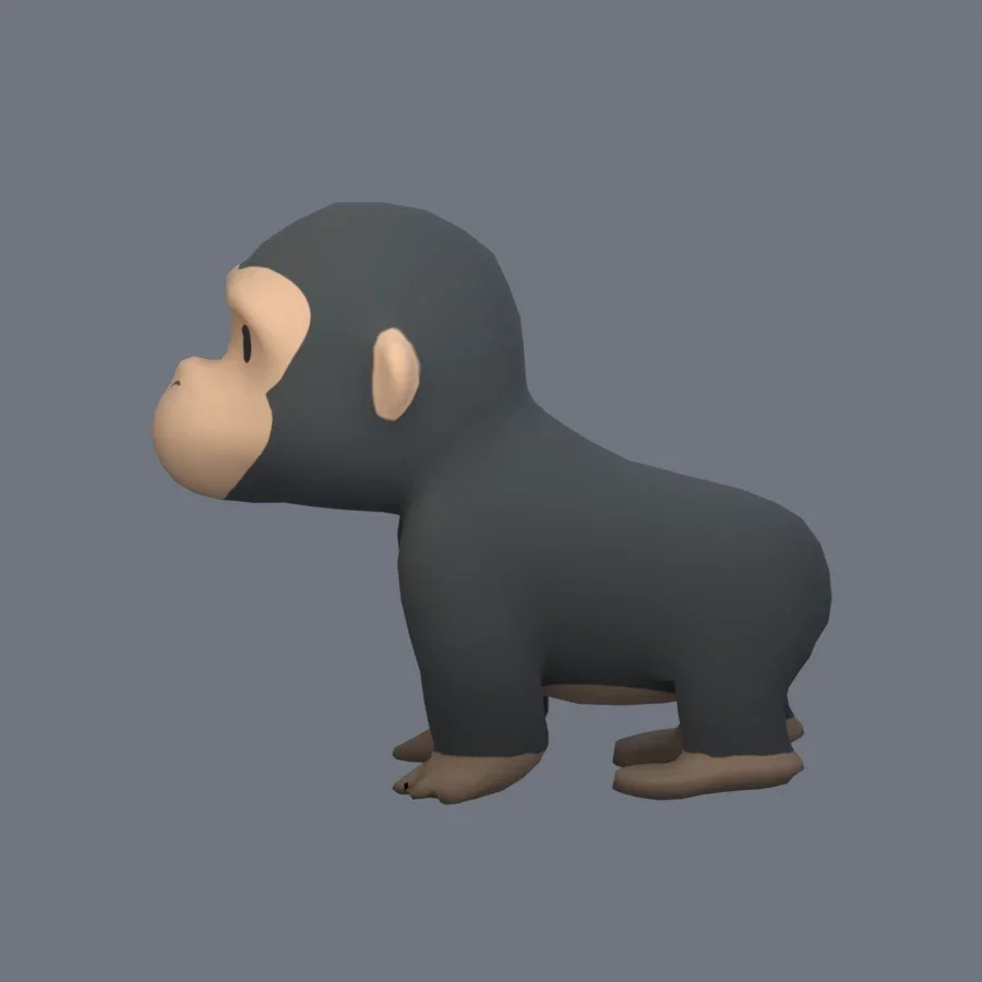 Stylized Animal Gorilla, 3D model preview 3