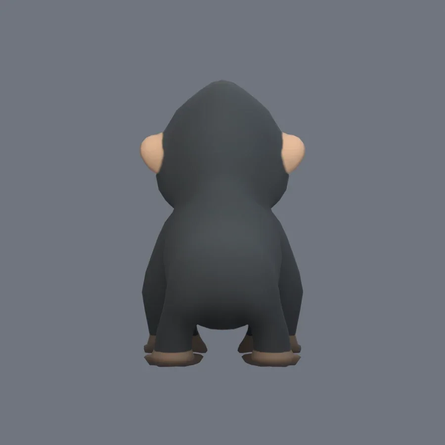 Stylized Animal Gorilla, 3D model preview 4