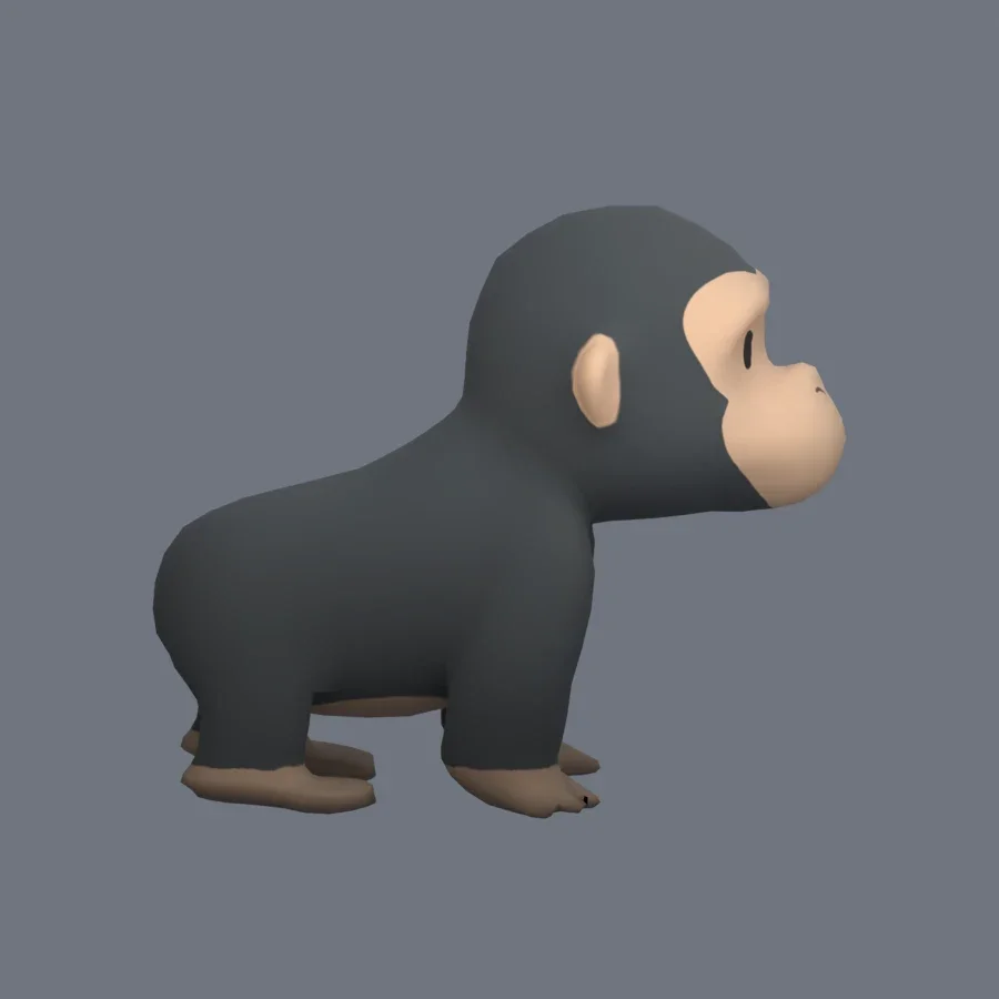 Stylized Animal Gorilla, 3D model preview 5