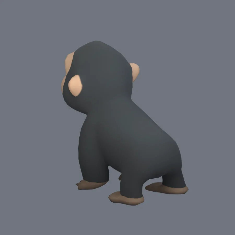 Stylized Animal Gorilla, 3D model preview 6