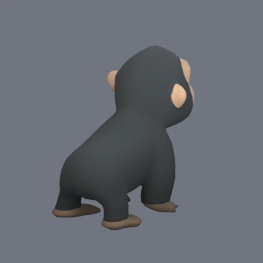 Stylized Animal Gorilla, 3D model preview 7