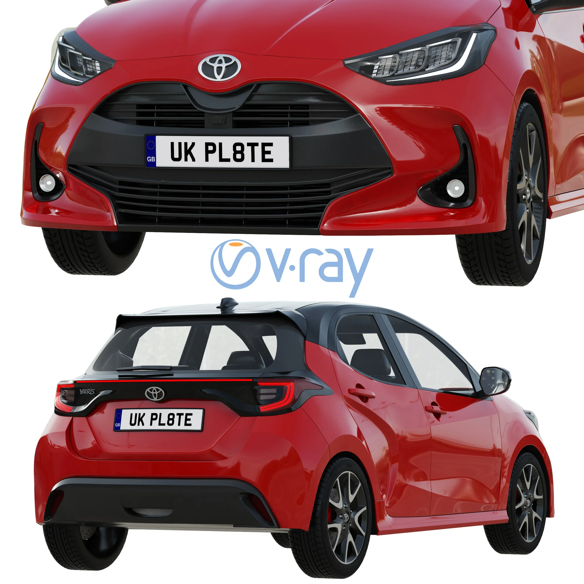 Toyota Yaris, 3D model preview 5