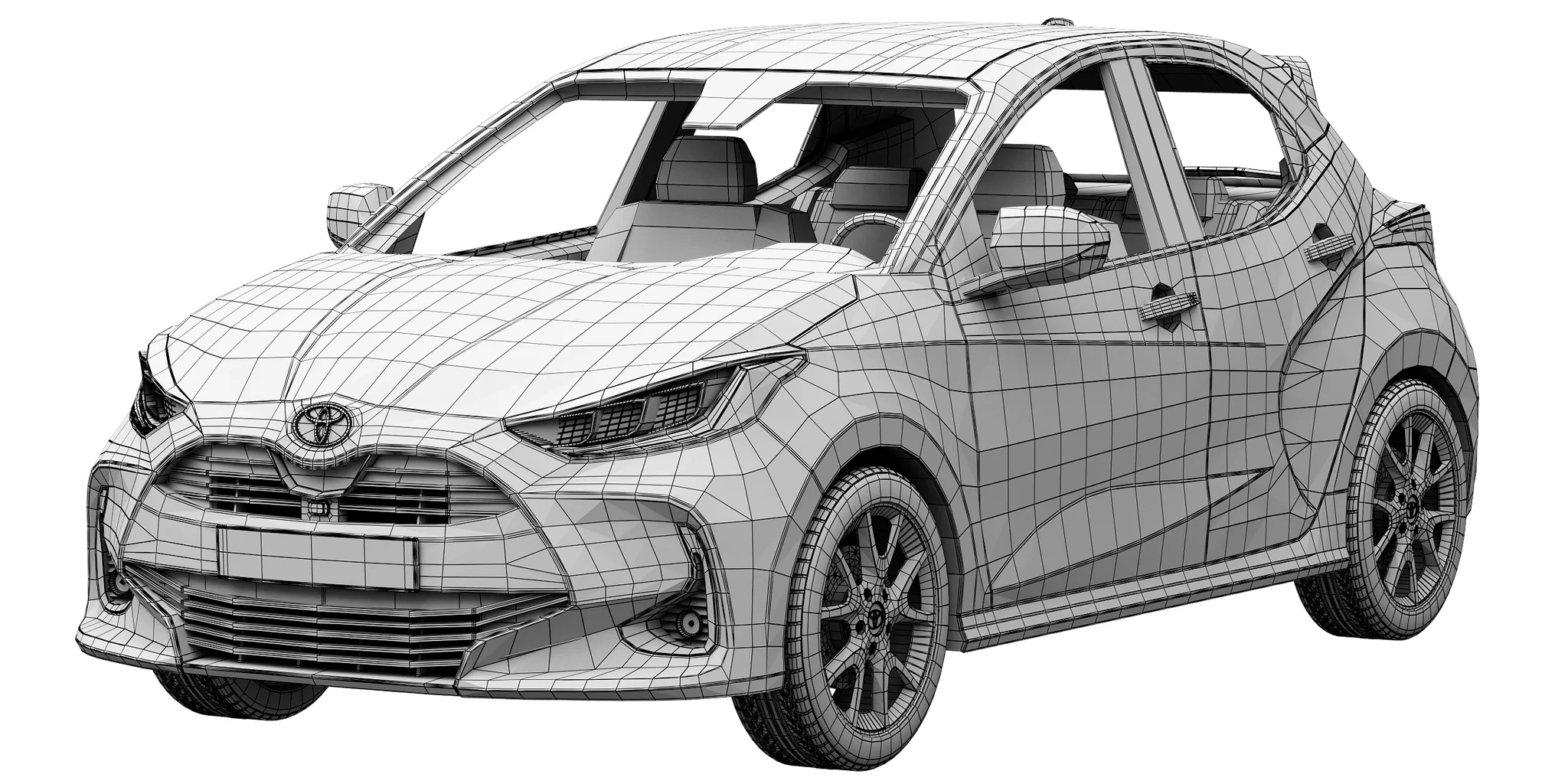 Toyota Yaris, 3D model preview 12