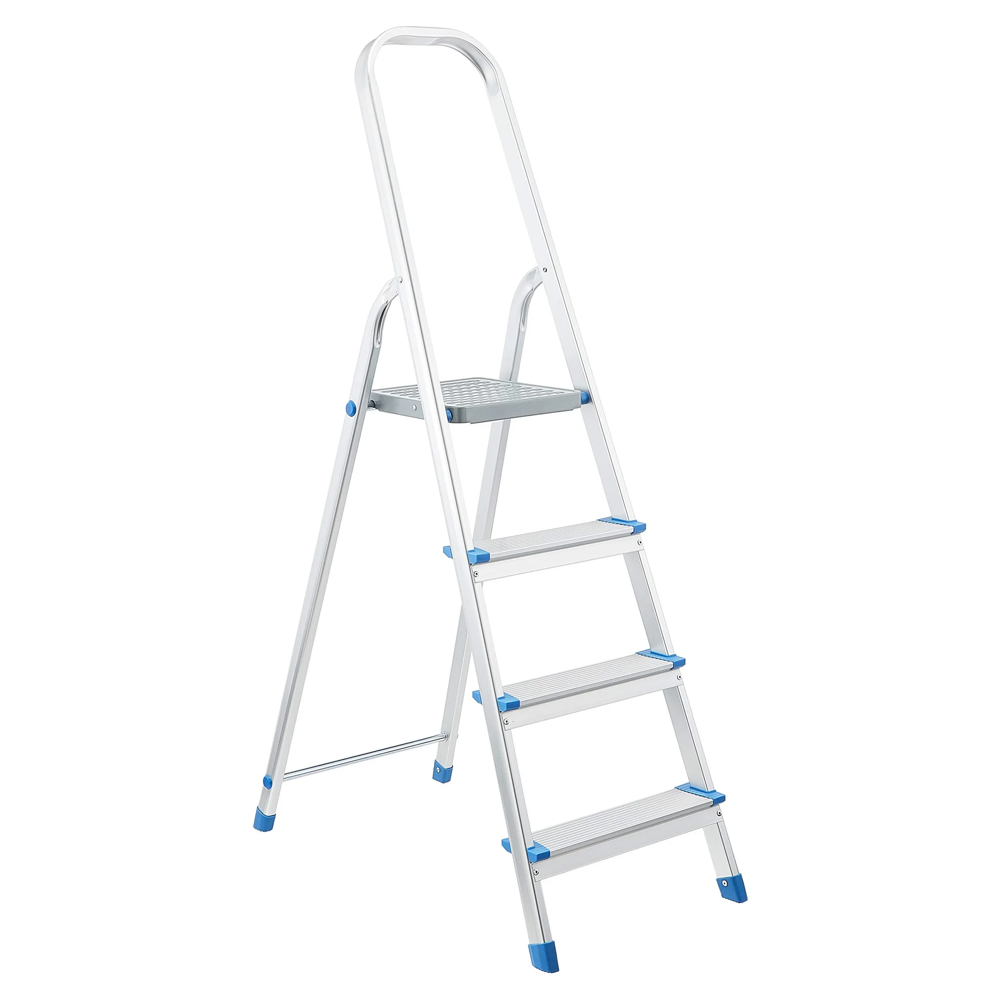 Aluminium Folding Step Ladder 4-Step with Safety Rail